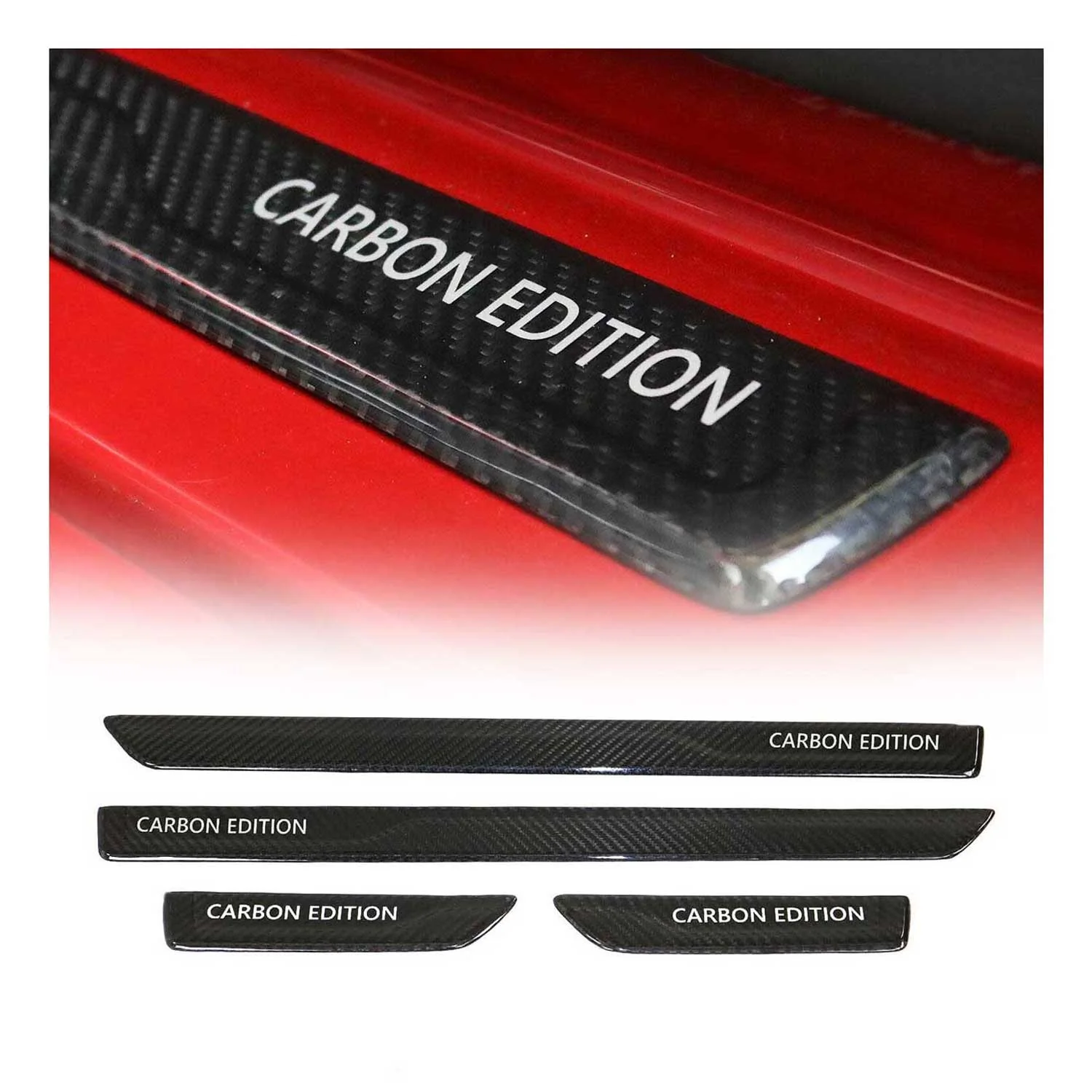 Ford Focus Door Sill Scuff Plate Scratch Protector Carbon Fiber 4 Pcs