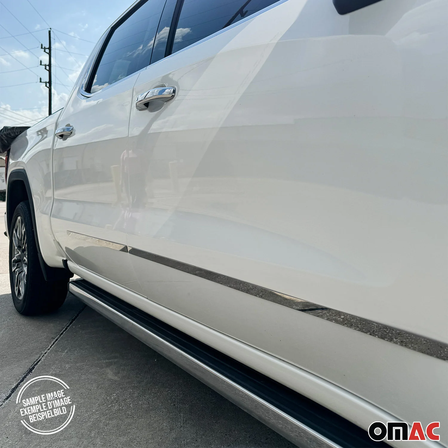 2014-2019 Chevrolet Silverado Crew Cab 1500/2500/3500 Crew Cab Side Door Molding Trim Stainless Steel Silver 4x - Image 6