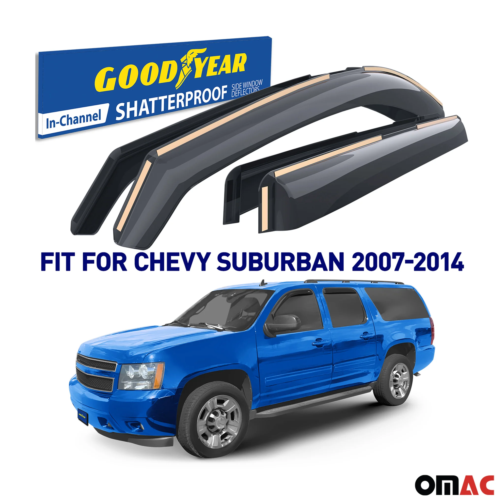 Goodyear Wind Deflectors for Chevrolet Suburban 1500 2500 2007-2013 4Pcs - Image 2