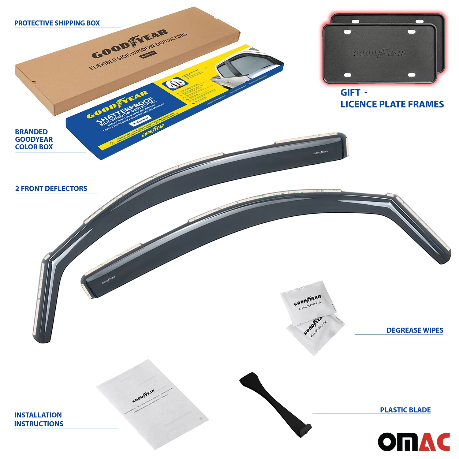 Goodyear Wind Deflectors for Chevrolet Suburban 2500 2007-2013 Shatterproof 2x - Image 3