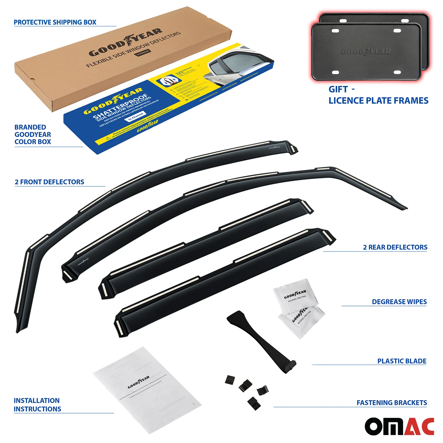 Goodyear Wind Deflectors for Chevy Silverado 2500HD 3500HD 2007-2014 Extended 4x - Image 4