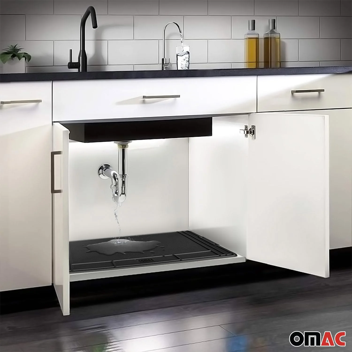 High Quality Kitchen Under Sink Cabinet Protection Mat Waterproof Raised Edge - Image 8
