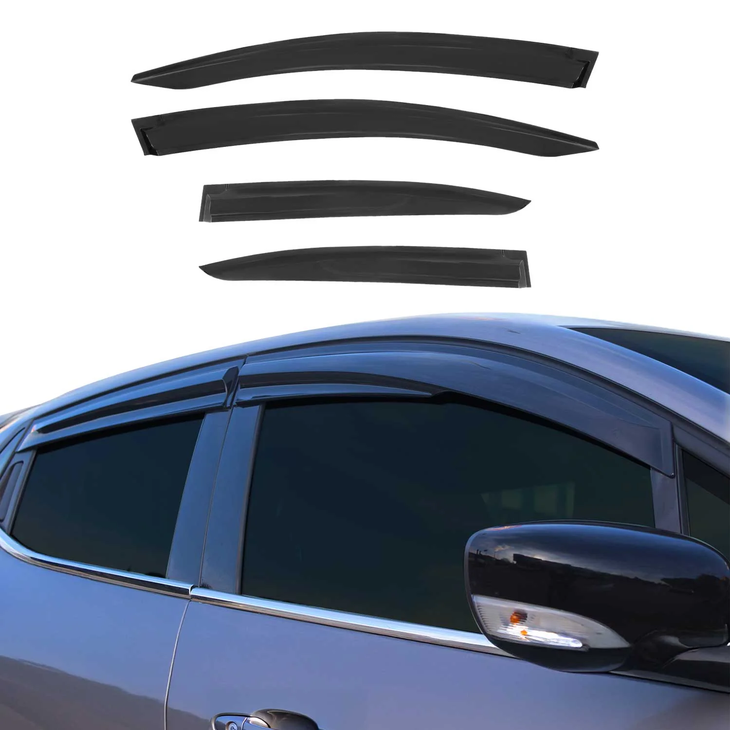 2012-2015 Honda Civic Sedan Window Visor Vent Rain Deflector 4Pcs Smoke