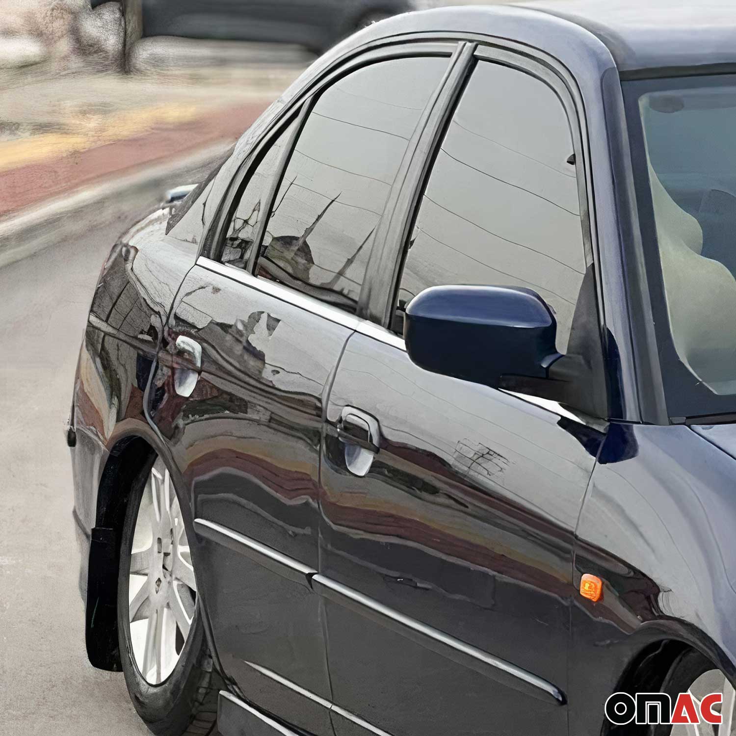 2001-2005 Honda Civic Sedan Window Molding Trim Streamer Stainless Steel - Image 3
