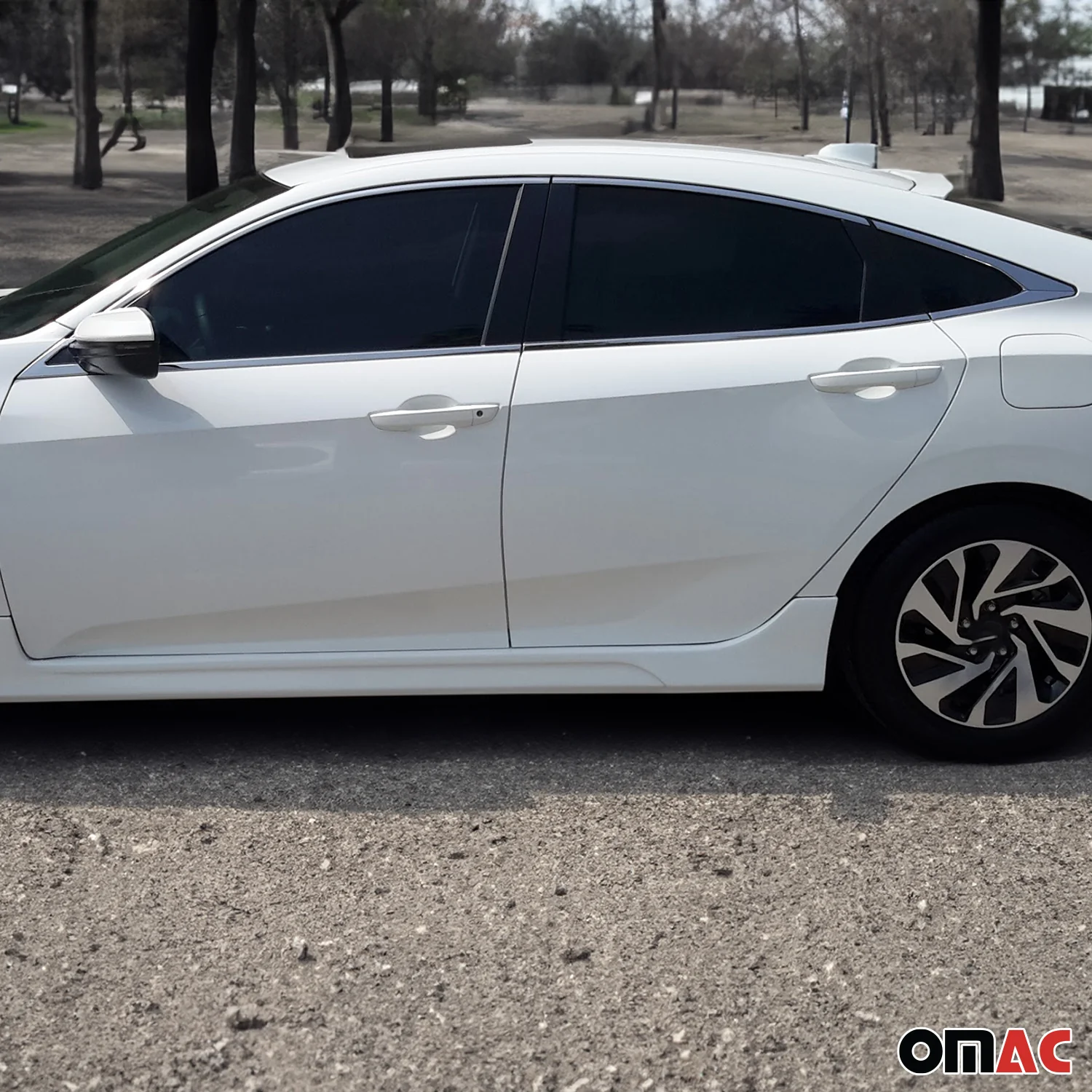 2016-2021 Honda Civic Sedan Window Molding Trim Streamer Stainless Steel - Image 2