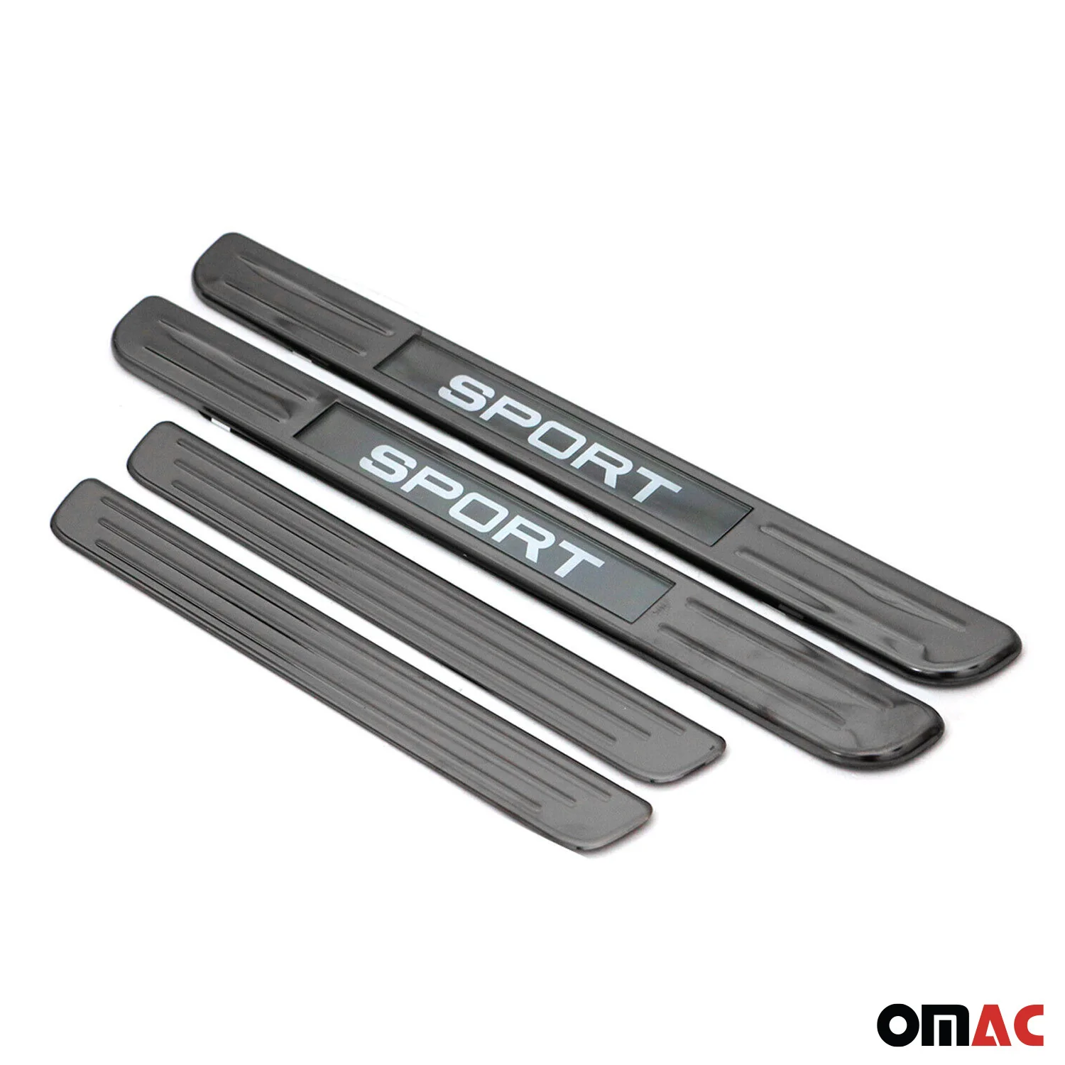 RAM Door Sill Scuff Plate Illuminated Sport Stainless Steel Dark 4 Pcs - Image 3