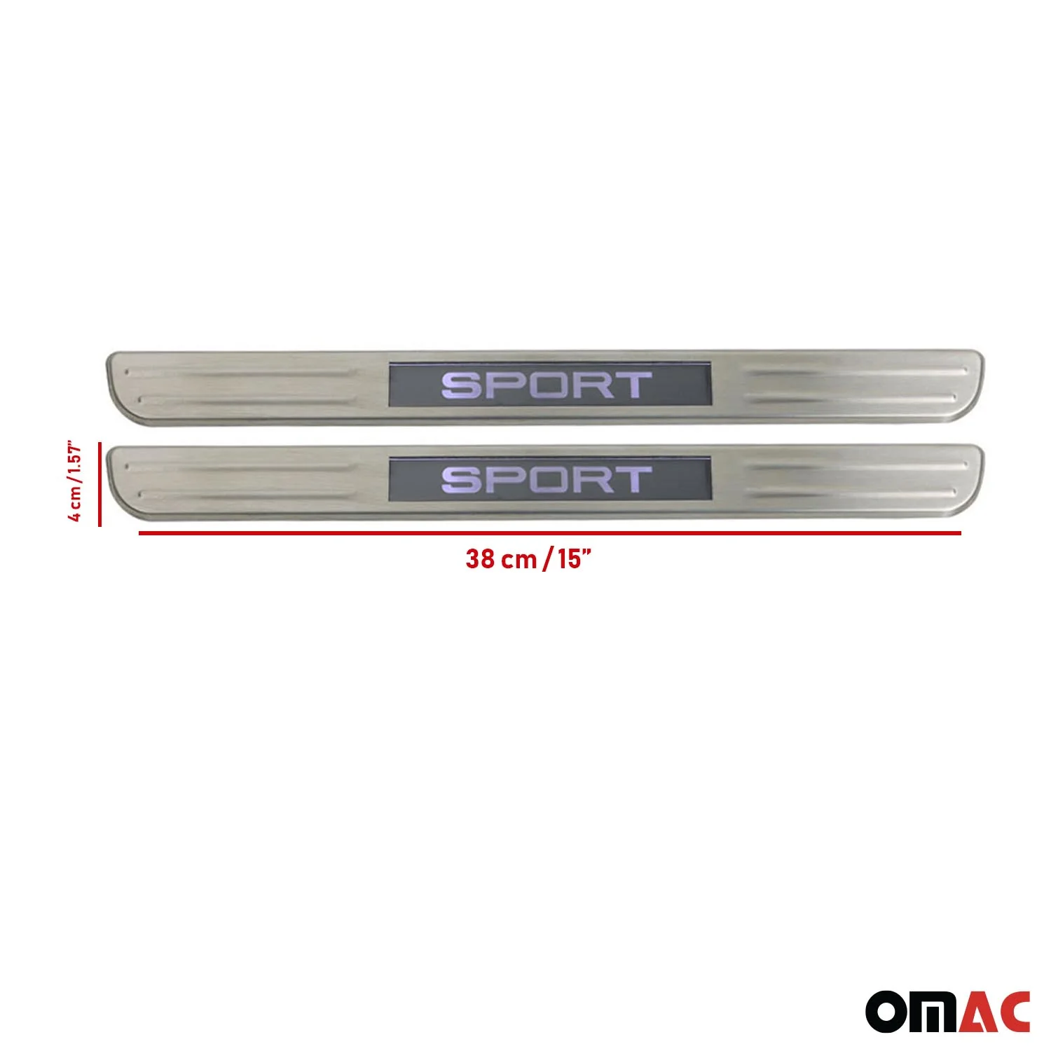 2012-2019 BMW 3 Series F30 Sedan Door Sill Scuff Plate Illuminated Sport Stainless Steel Silver 2 Pcs - Image 3