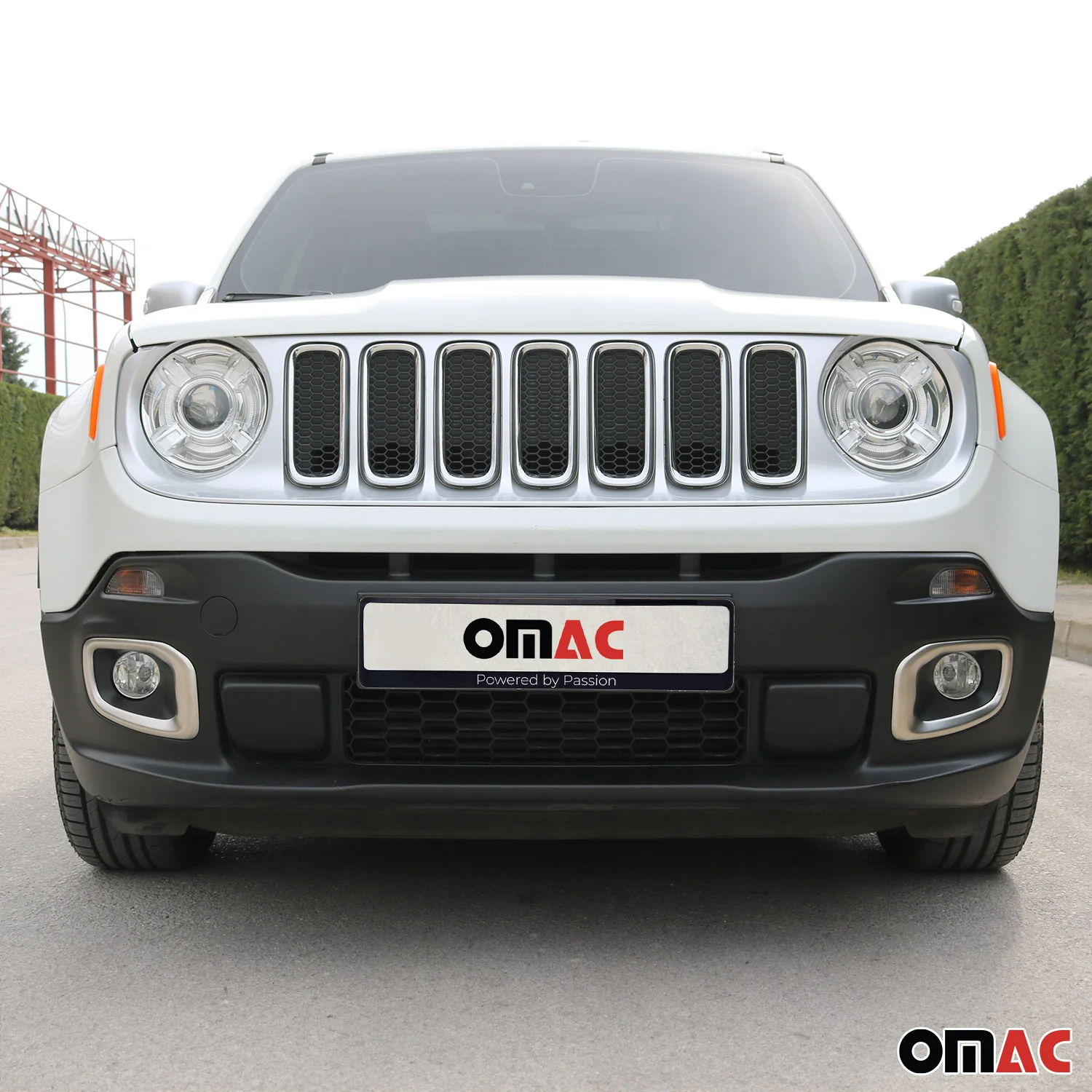 2015-2018 Jeep Renegade Fog Light Lamp Bezel Cover Brushed Steel Silver 2Pcs - Image 2