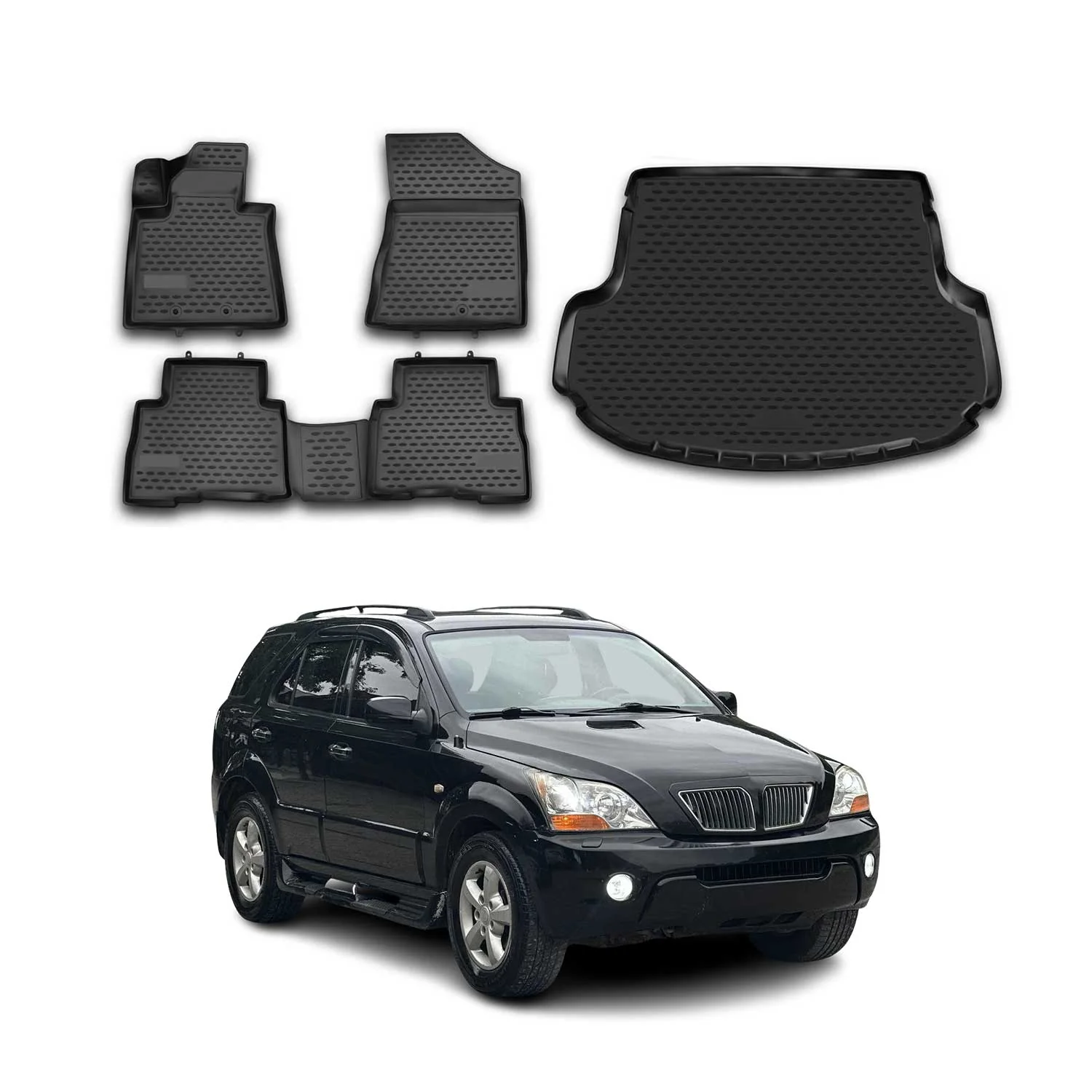 2012-2020 Kia Sorento Floor Mats & Cargo Liner Full Set All Weather Black