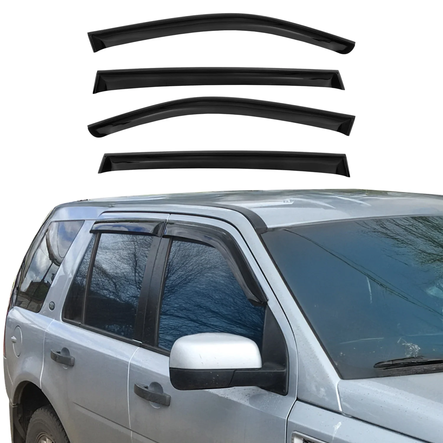 2014-2019 Kia Soul Window Visor Vent Rain Deflector 4Pcs Smoke