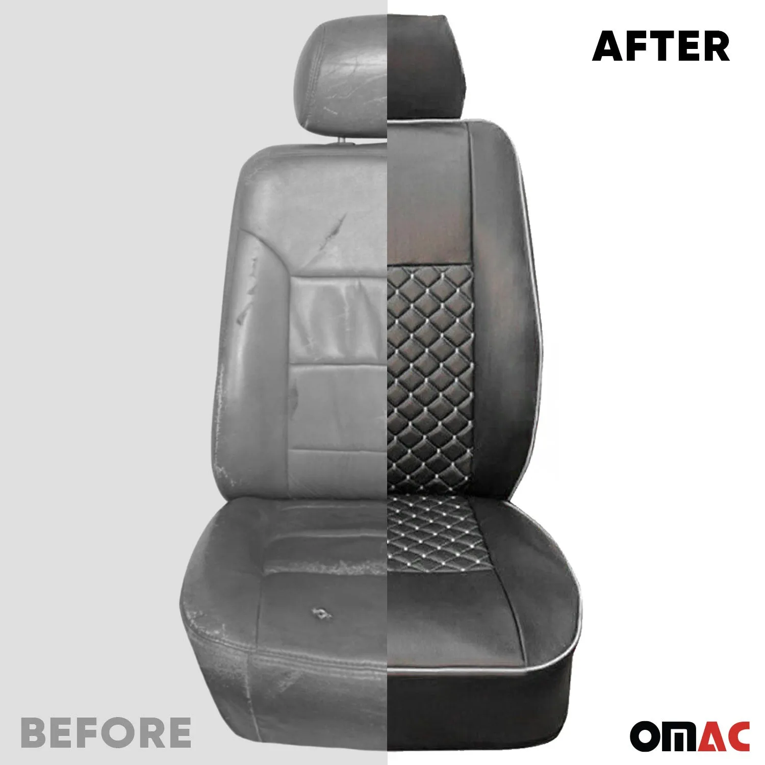 2015-2026 Ford Transit Leather Custom fit Car Seat Cover Black White - Image 6