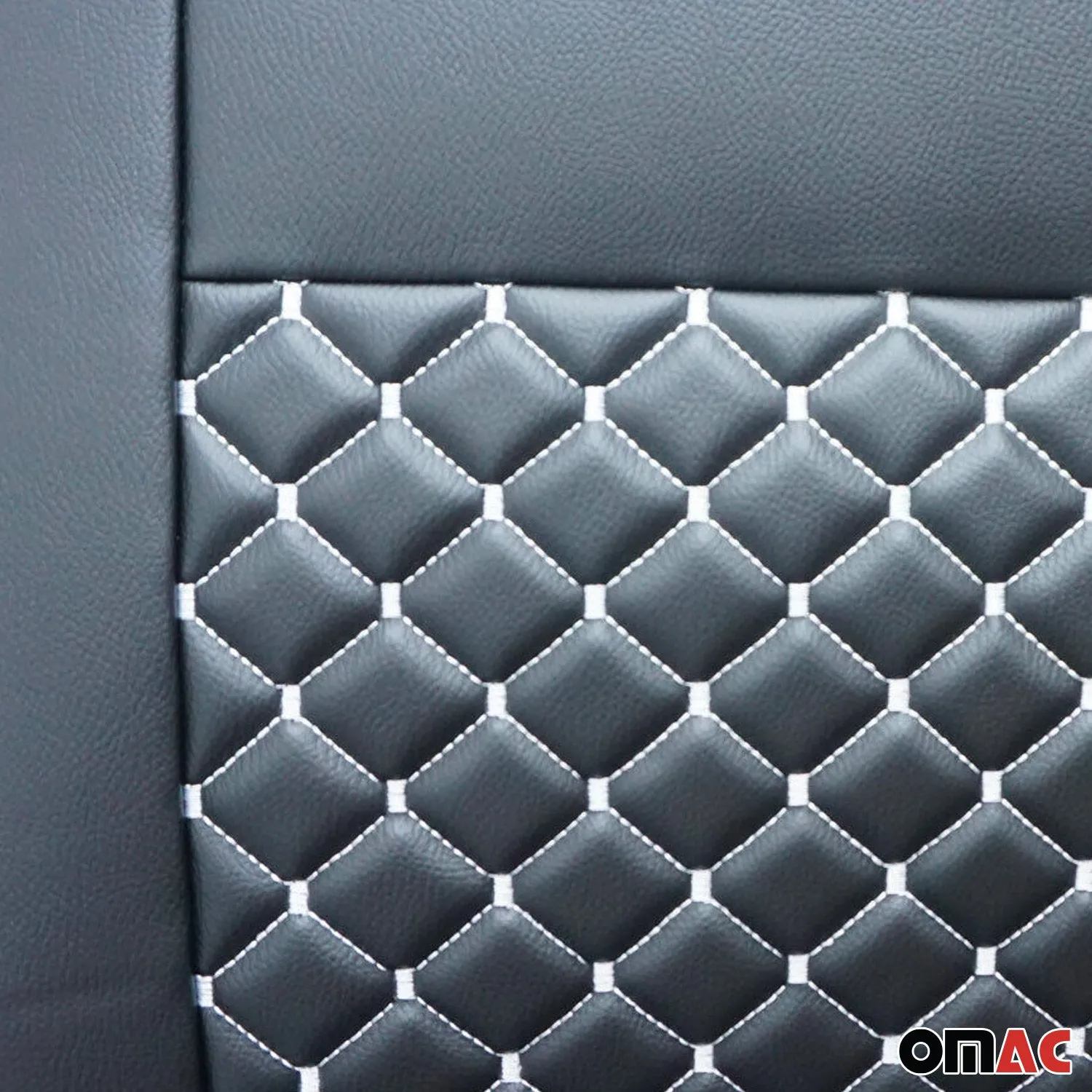 2015-2026 Ford Transit Leather Custom fit Car Seat Cover Black White - Image 9