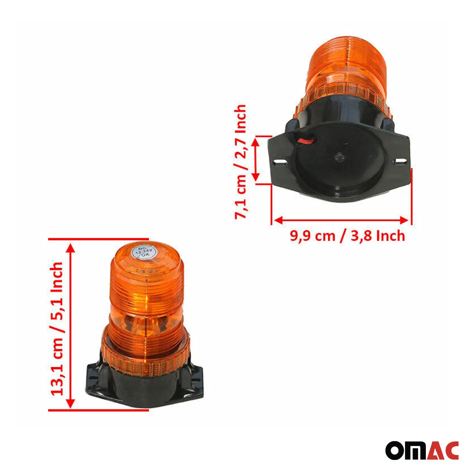 12V LED Warning Light Emergency Flashing Light Amber Color - Image 4