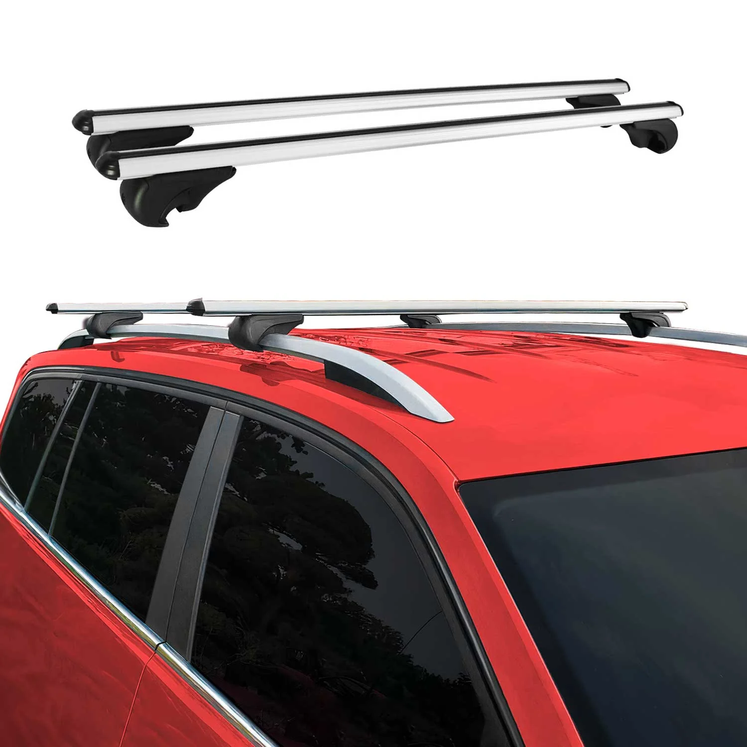 Lockable Roof Rack Cross Bars Carrier for Audi A4 Avant 1998-2001 - Image 2