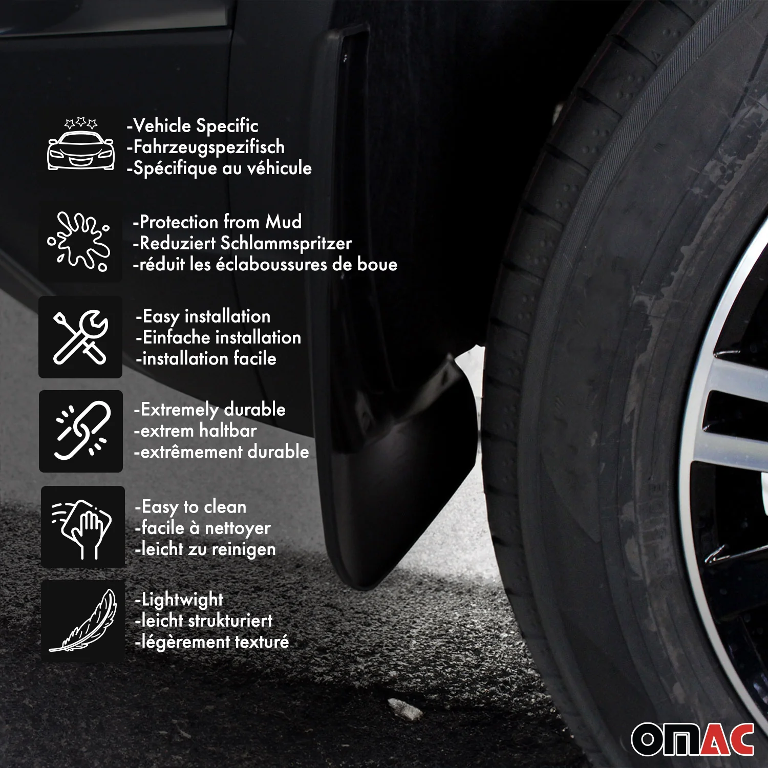 2013-2016 Mazda CX-5 Mud Guards Splash Mud Flaps Black 2 Pcs - Image 3