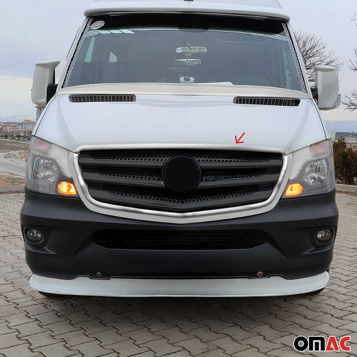 2014-2018 Mercedes Sprinter W906 Front Bumper Grill Trim Brushed Stainless Steel 2Pcs - Image 2