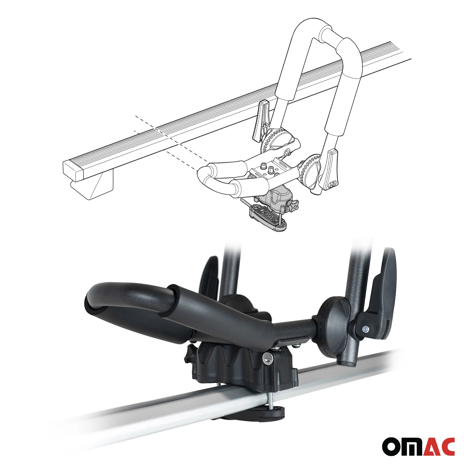 Menabo Clamby 2 Kayak Carrier Niagara Roof Rack Fixing Kit - Image 2