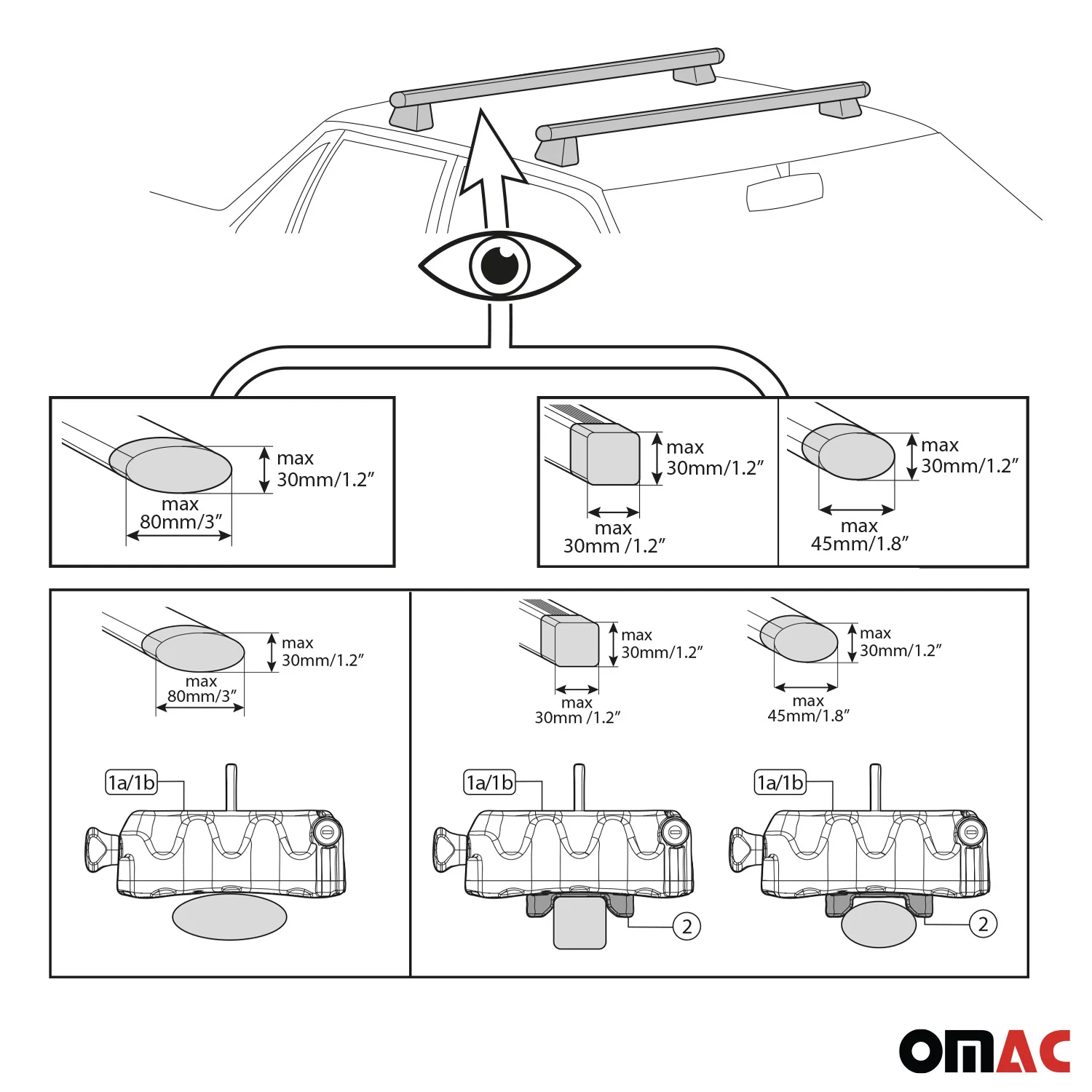 Menabo Clamby 2 Kayak Carrier Niagara Roof Rack Fixing Kit - Image 3