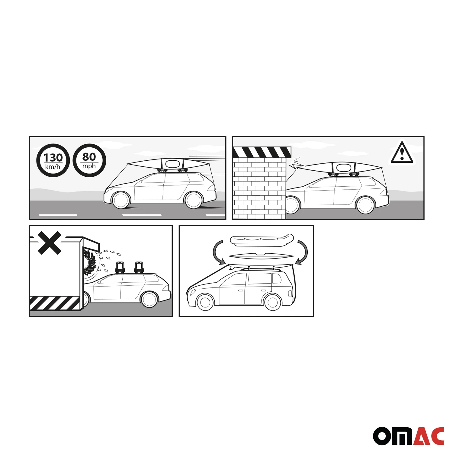 Menabo Clamby 2 Kayak Carrier Niagara Roof Rack Fixing Kit - Image 4