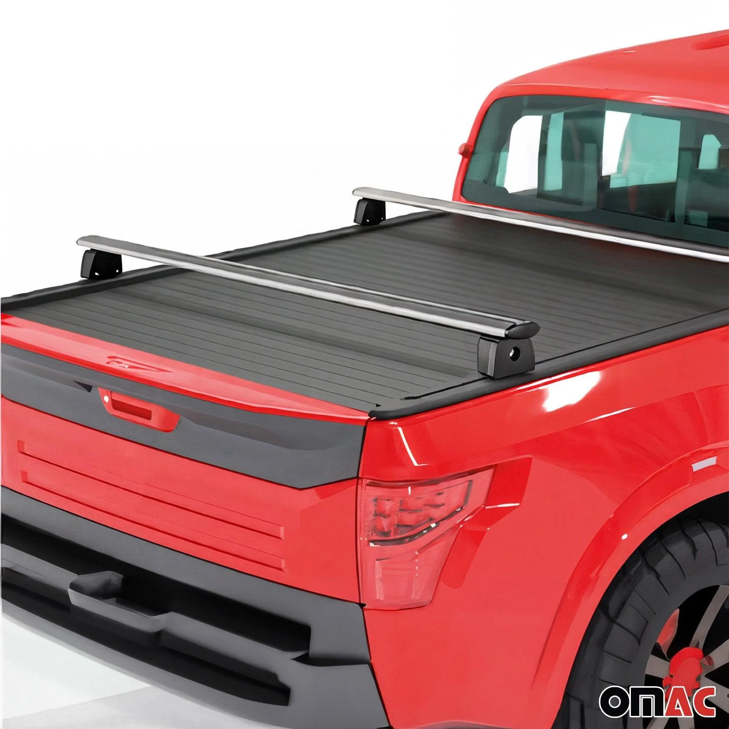 Menabo Truck Bed Rack Aluminum Pick Up Ladder Rack Silver 2Pcs - Image 2