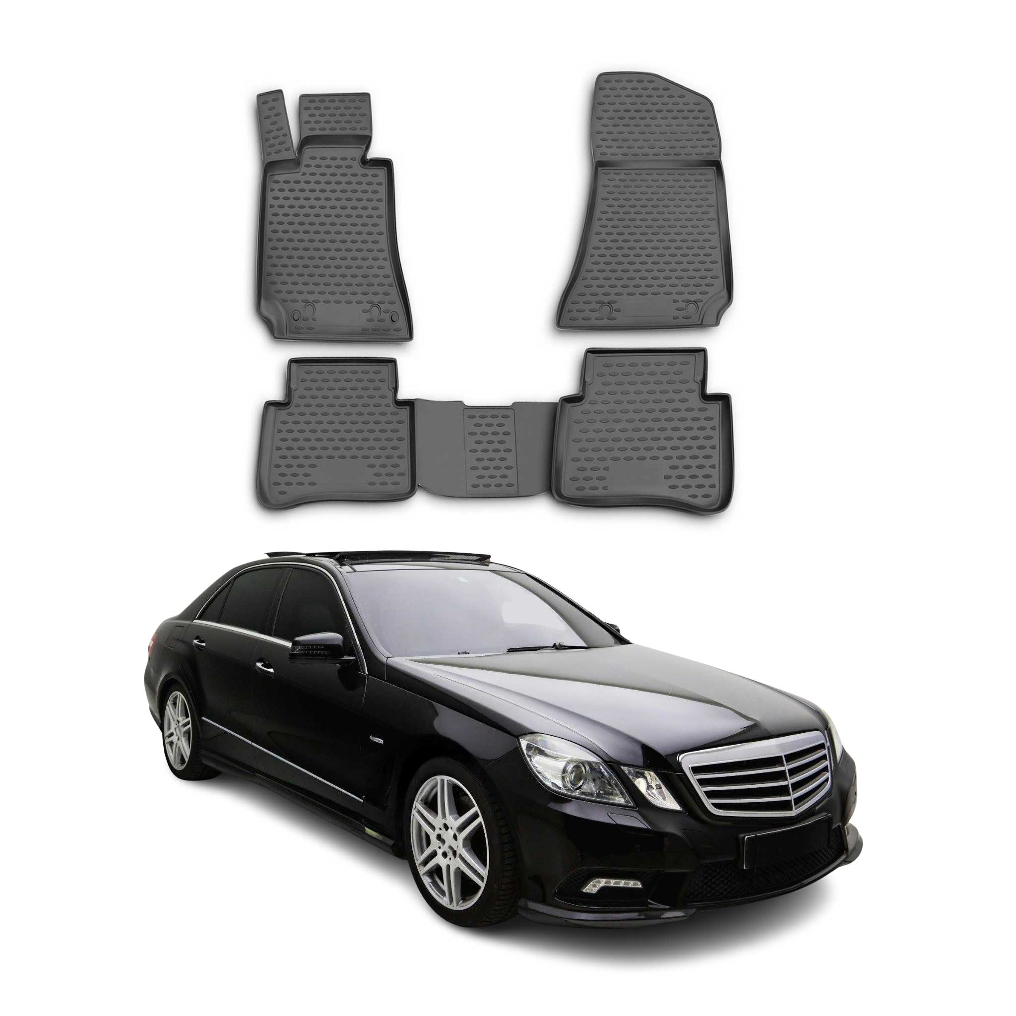 2010-2016 Mercedes E Class W212 Sedan Floor Mats Liners Full Set All Weather Black