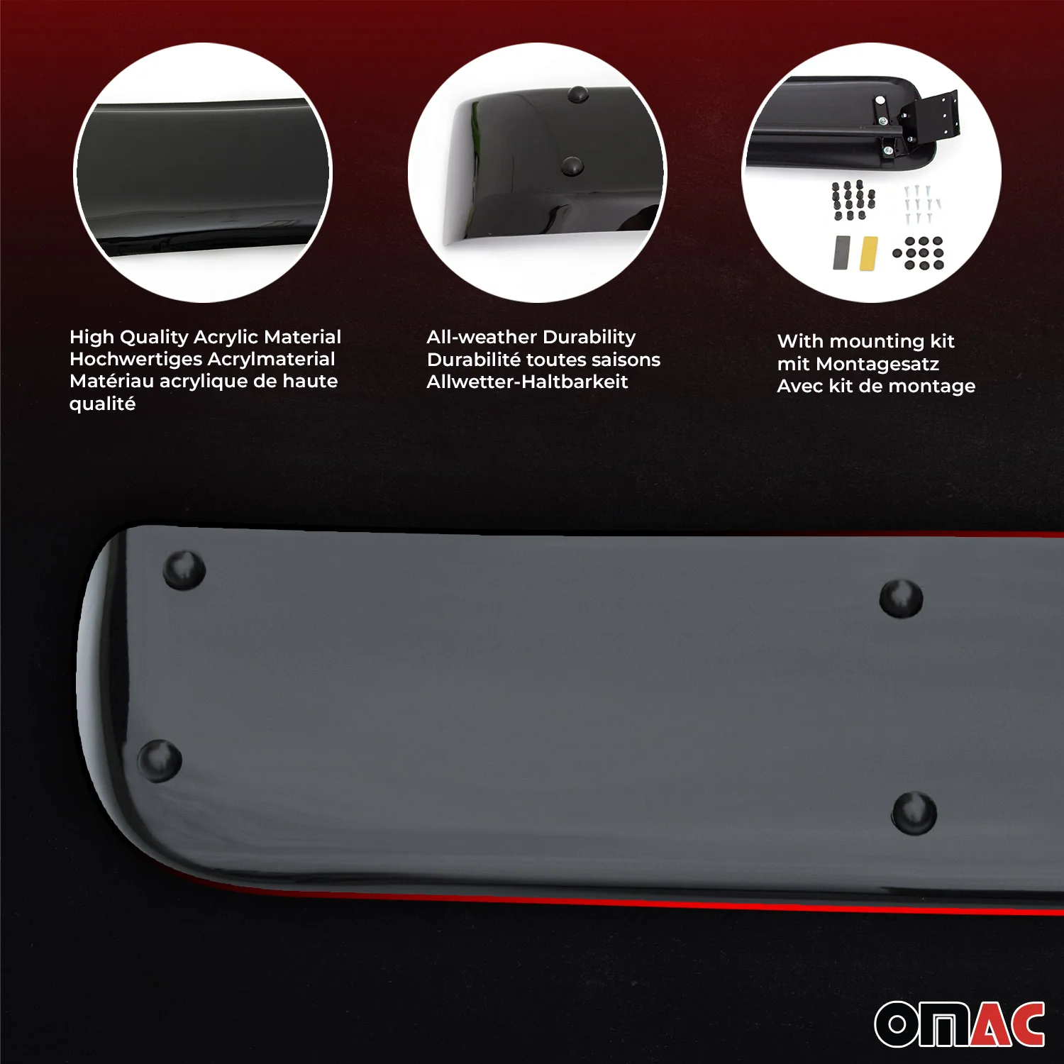 2006-2018 Mercedes Sprinter W906 Front Windshield Sun Visor 1 Pc Smoke - Image 5