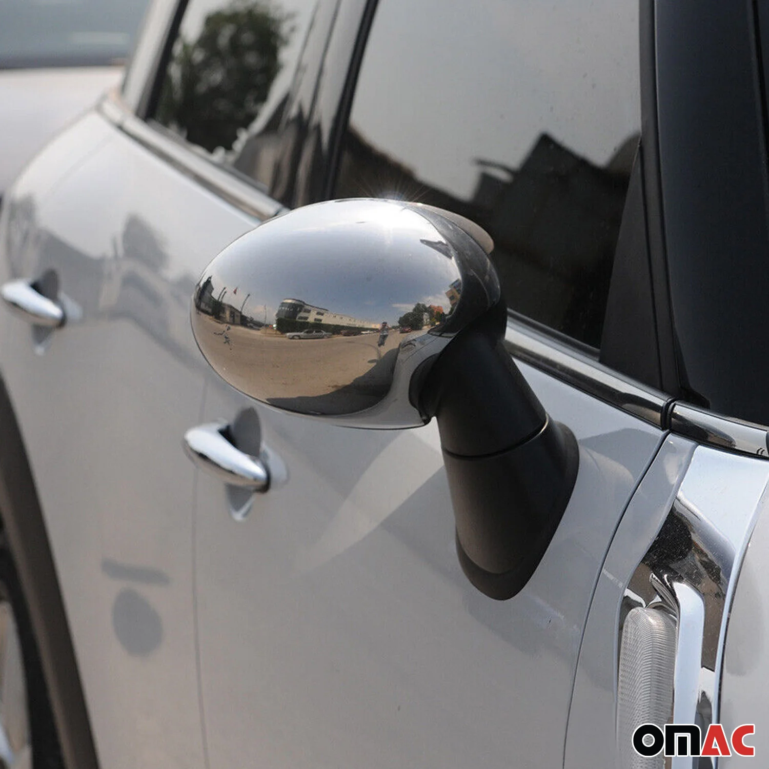 2008-2014 Mini Cooper Clubman R55 Side Mirror Cover Caps Stainless Steel Silver 2 Pcs - Image 3