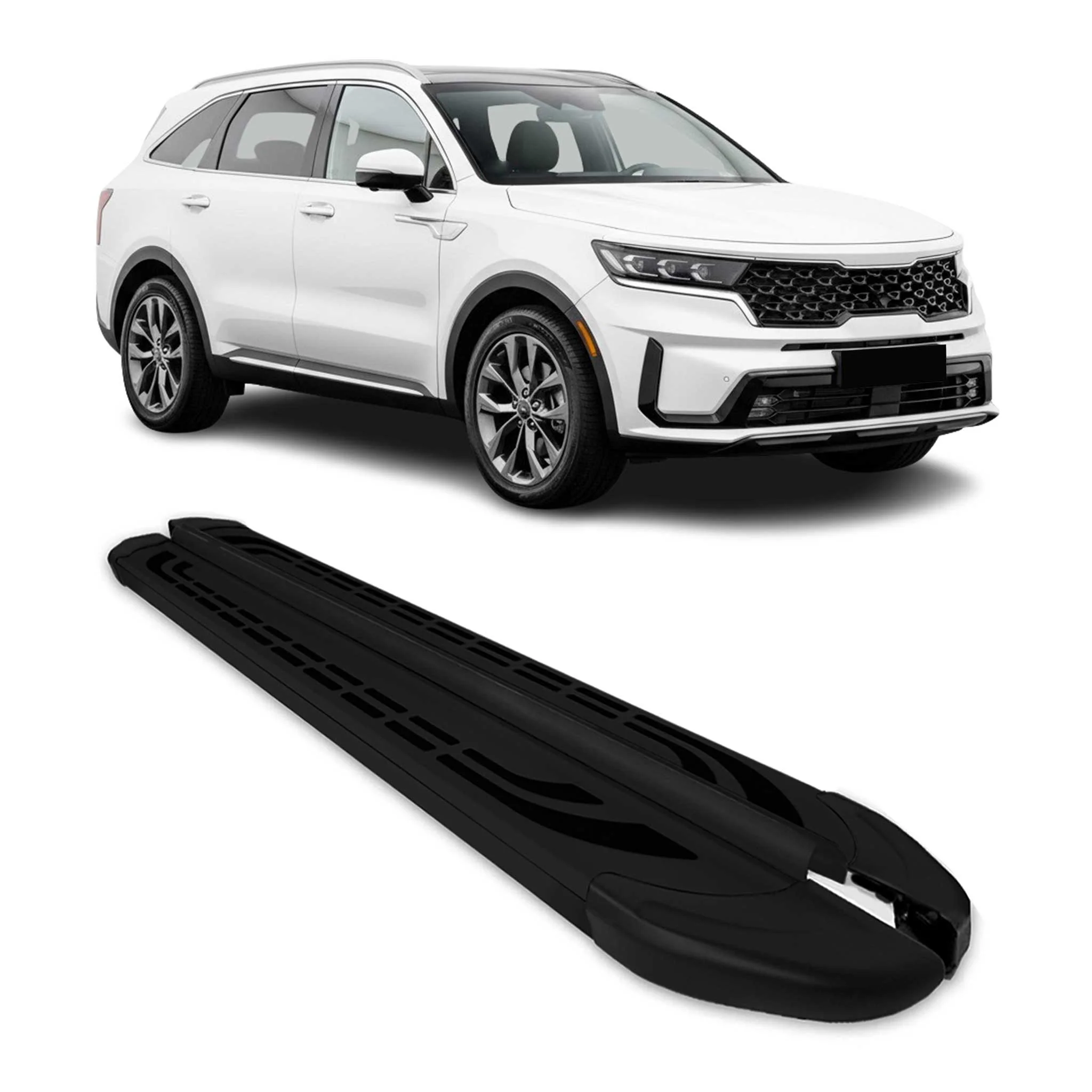 Nerf Bars Side Step Running Boards for Kia Sorento IV 2021-2023 Pre-FL Alu Black