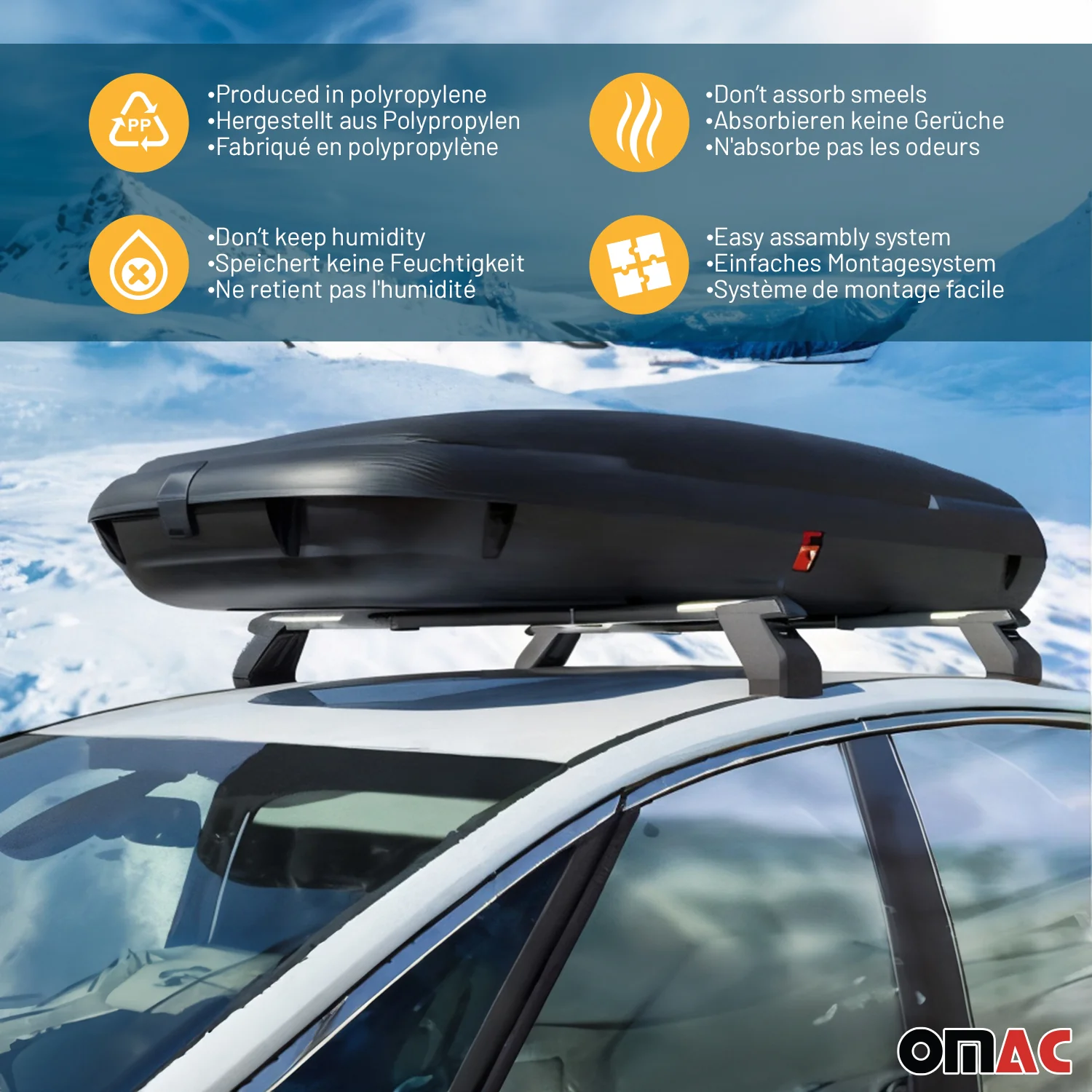 Roof Cargo Box 14.1 Cubic Feet Carbon Fiber Textured - Image 3
