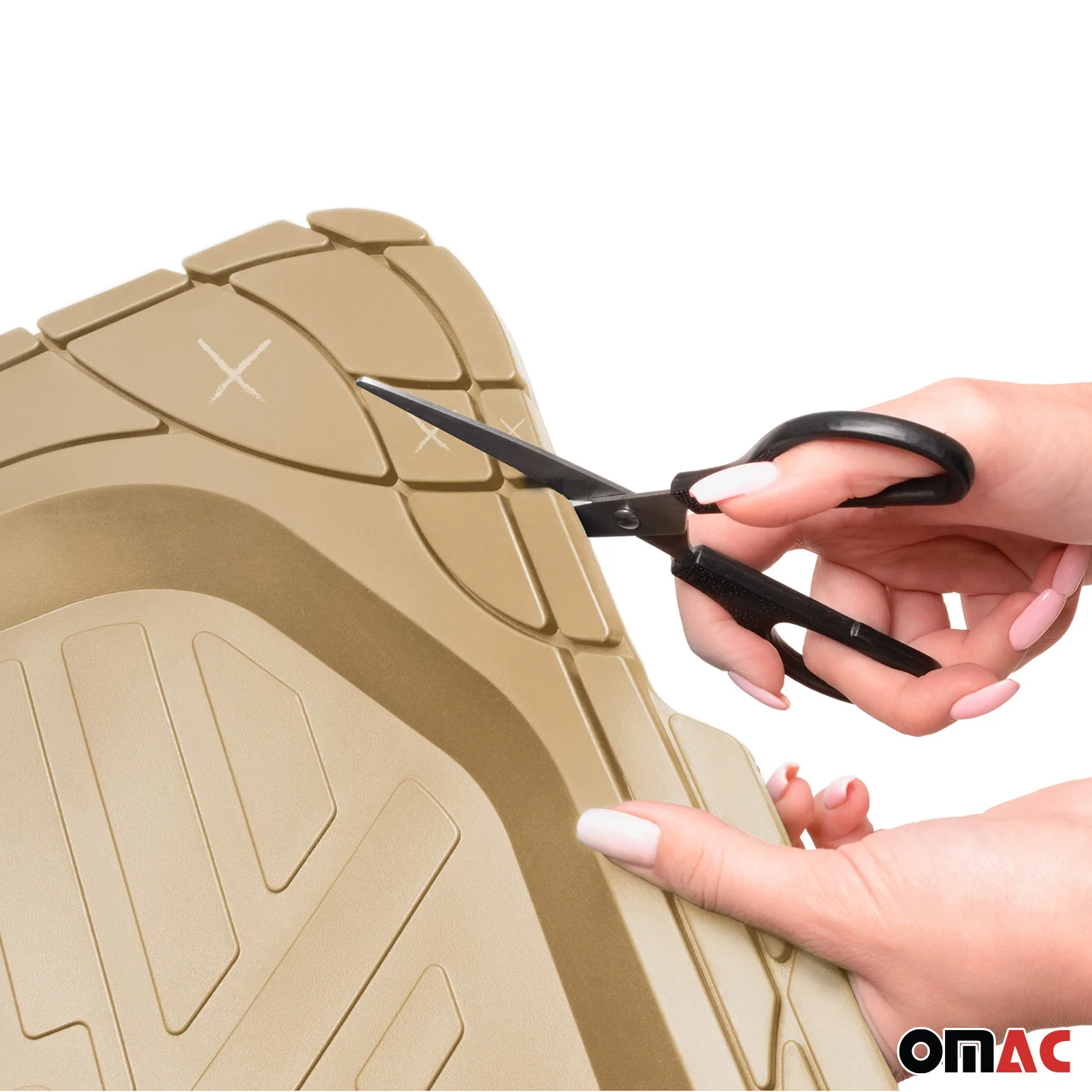 OMAC Floor Mats & Cargo Liners Semi Custom Universal for Cars SUV Beige - Image 4