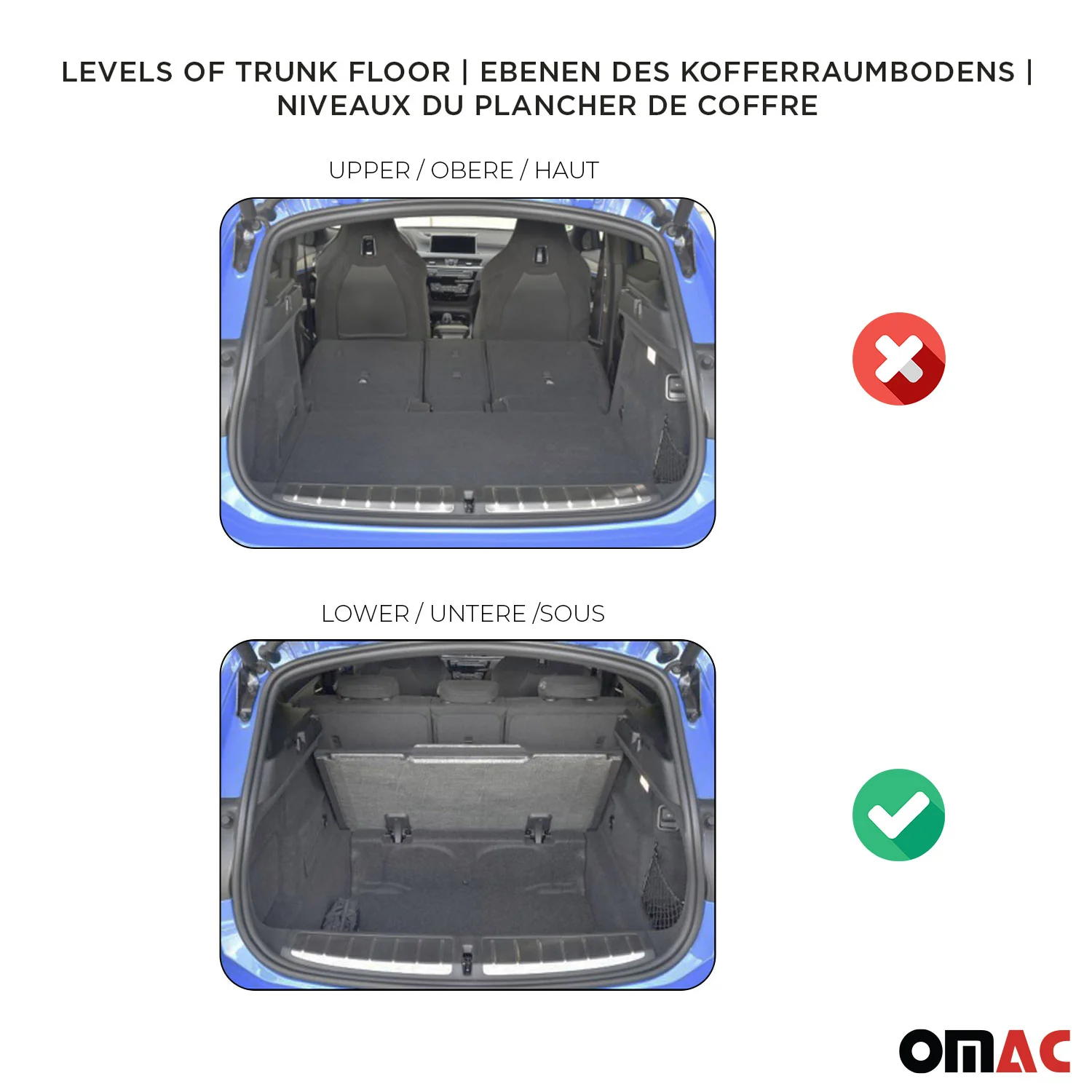 2014-2020 Fiat 500L Trekking Premium Cargo Liner Trunk Mat All Weather Heavy Duty Bottom Trunk - Image 3