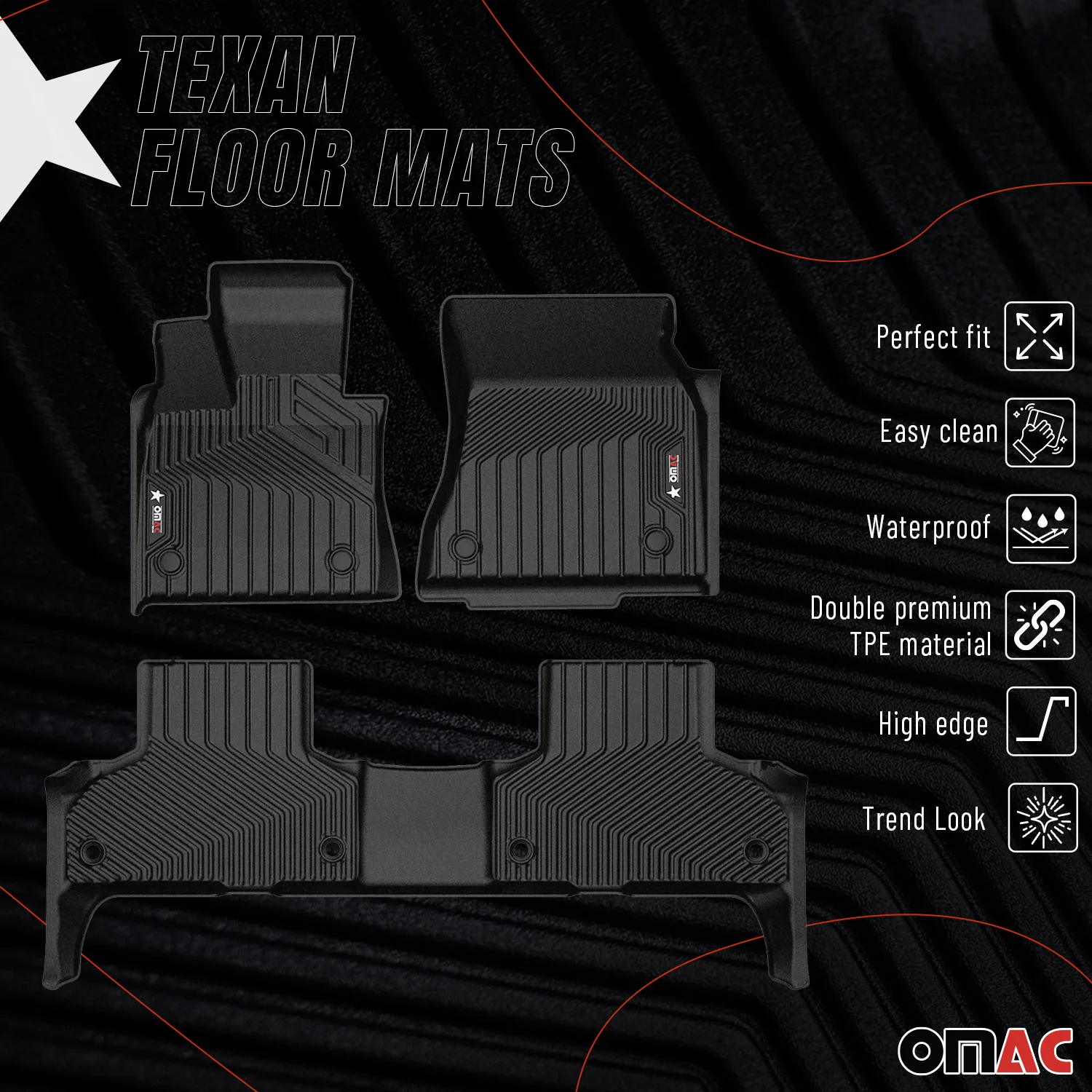 2014-2018 BMW X5 F15 F85 Premium Floor Mats Liners First and Second Row Set - Image 2