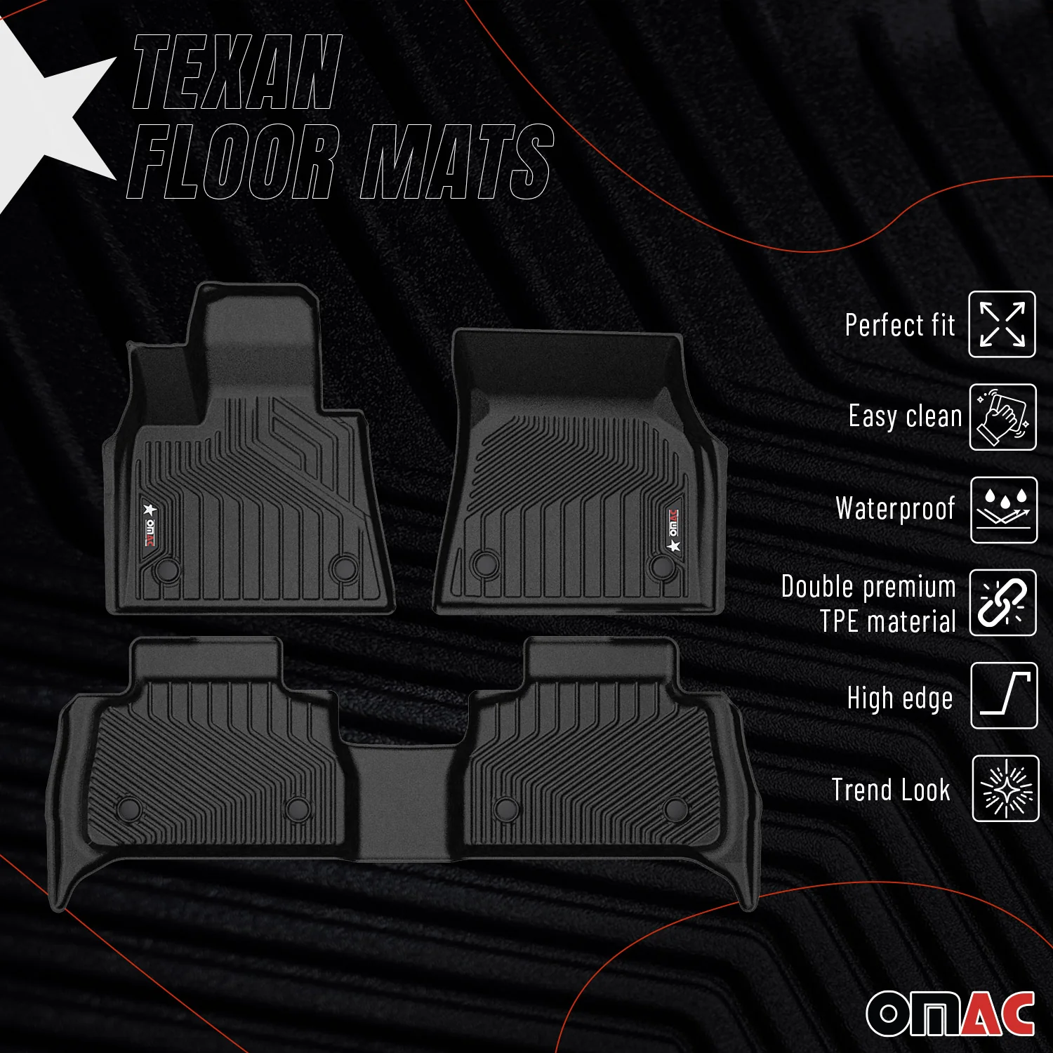 2020-2026 BMW X6 G06 Premium Floor Mats Liners First and Second Row Set Black - Image 2