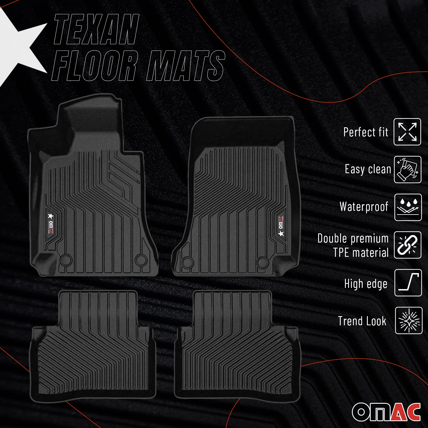 2017-2023 Mercedes E Class W213 Sedan Premium Floor Mats Liners First and Second Row Set - Image 2