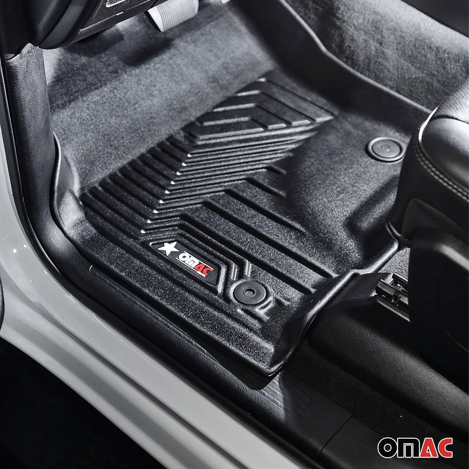 2017-2024 Tesla Model 3 Premium Floor Mats Liners First and Second Row Set Black - Image 4