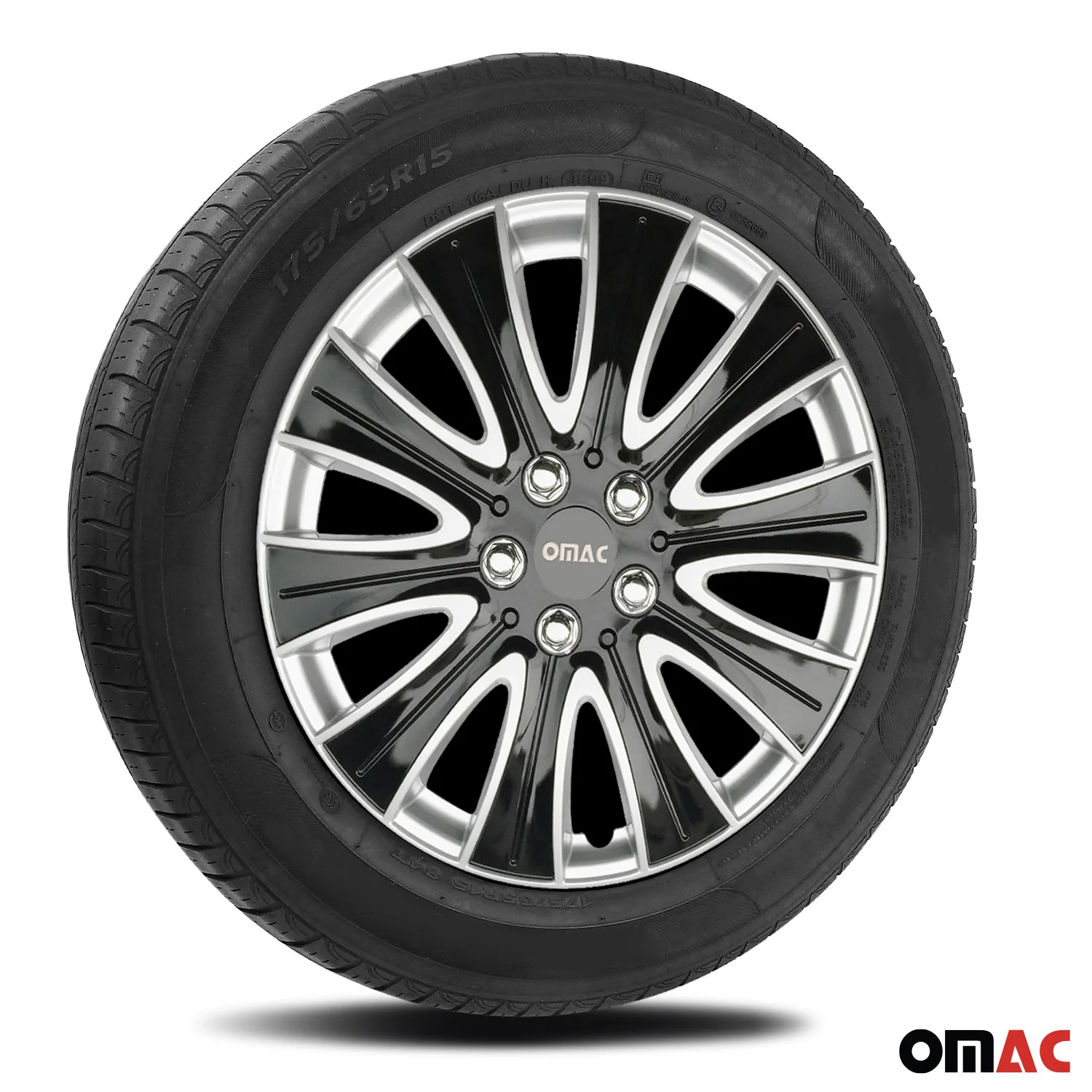 Pisa Hub Caps Wheel Cover 14" Black & Silver Full Set 4 pcs. - Image 5