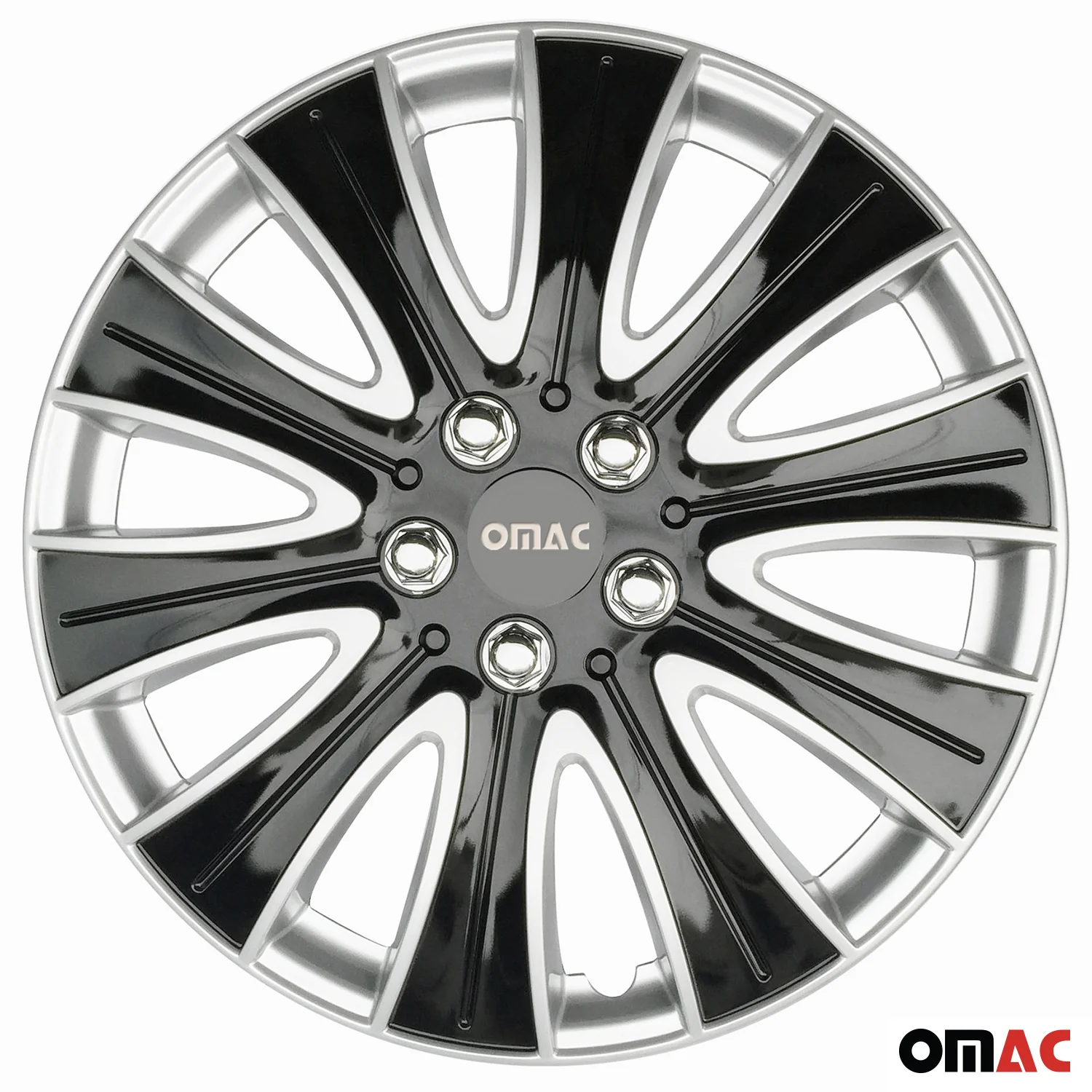 Pisa Hub Caps Wheel Cover 14" Black & Silver Full Set 4 pcs. - Image 6