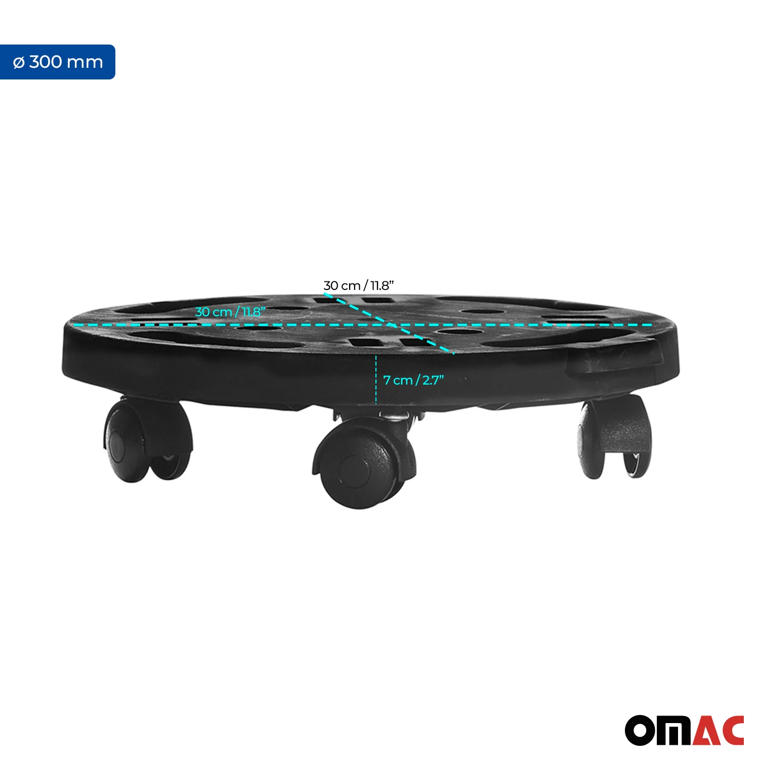Plant Roller Rolling Board Transport Dolly Furniture 374 lbs Wheel Carrier Ø300 - Image 4