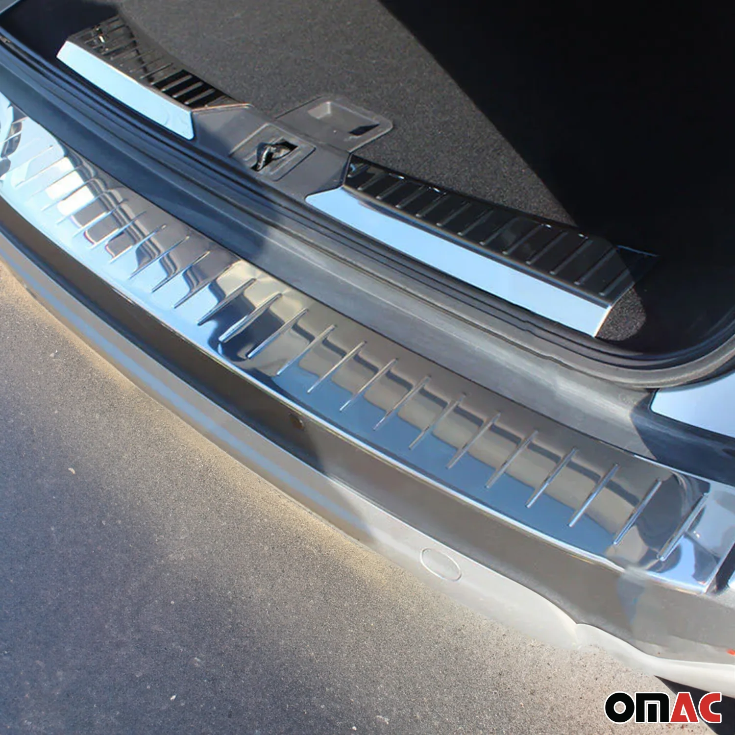 Rear Bumper Guard & Trunk Sill Cover for Ford Escape 2013-2016 Set S.Steel 3Pcs - Image 2
