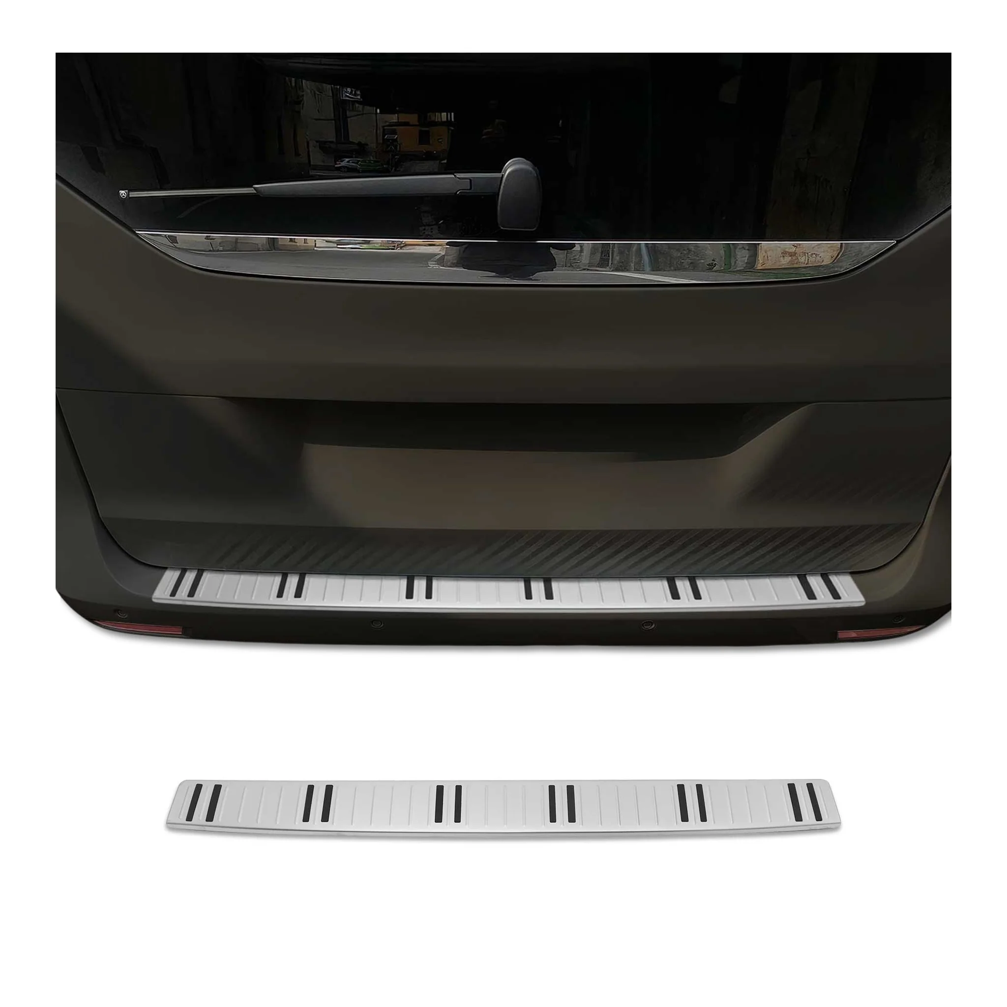 2016-2026 Mercedes Metris Rear Bumper Guard Stainless Steel Brushed with Plastic