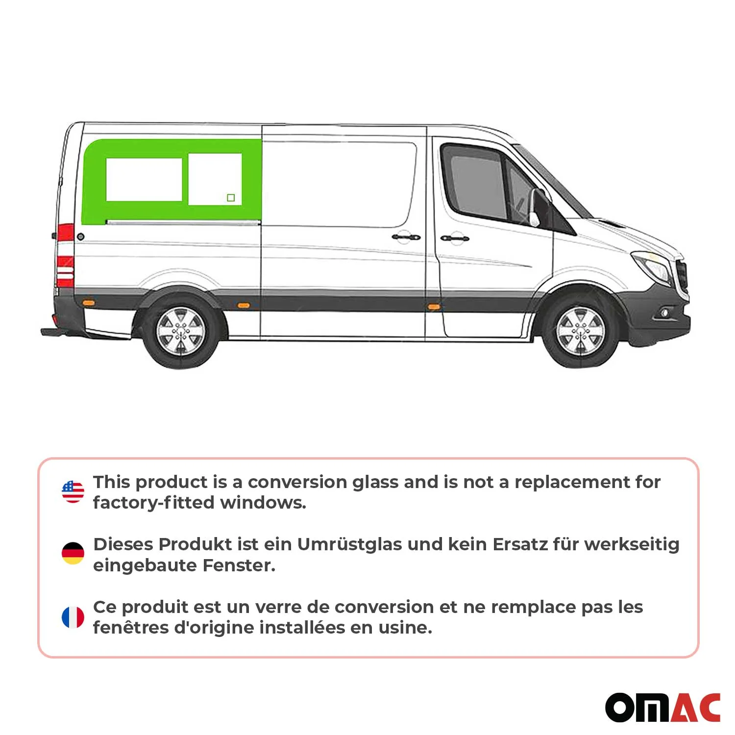 2010-2018 Mercedes Sprinter W906 Sliding Window Glass Rear Right Sliding Door L2 - Image 2