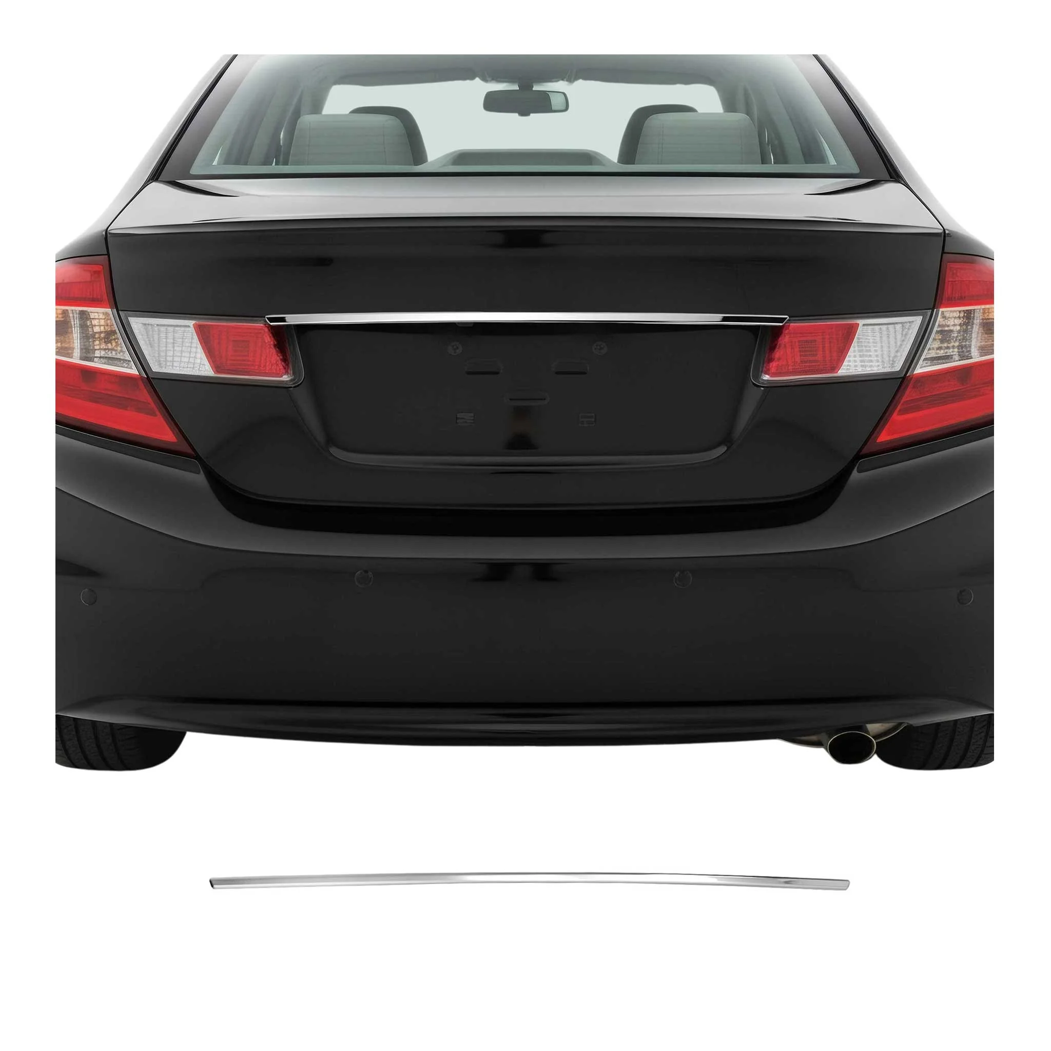 2012-2015 Honda Civic Rear Trunk Tailgate Door Handle Cover Silver 1Pc Stainless Steel