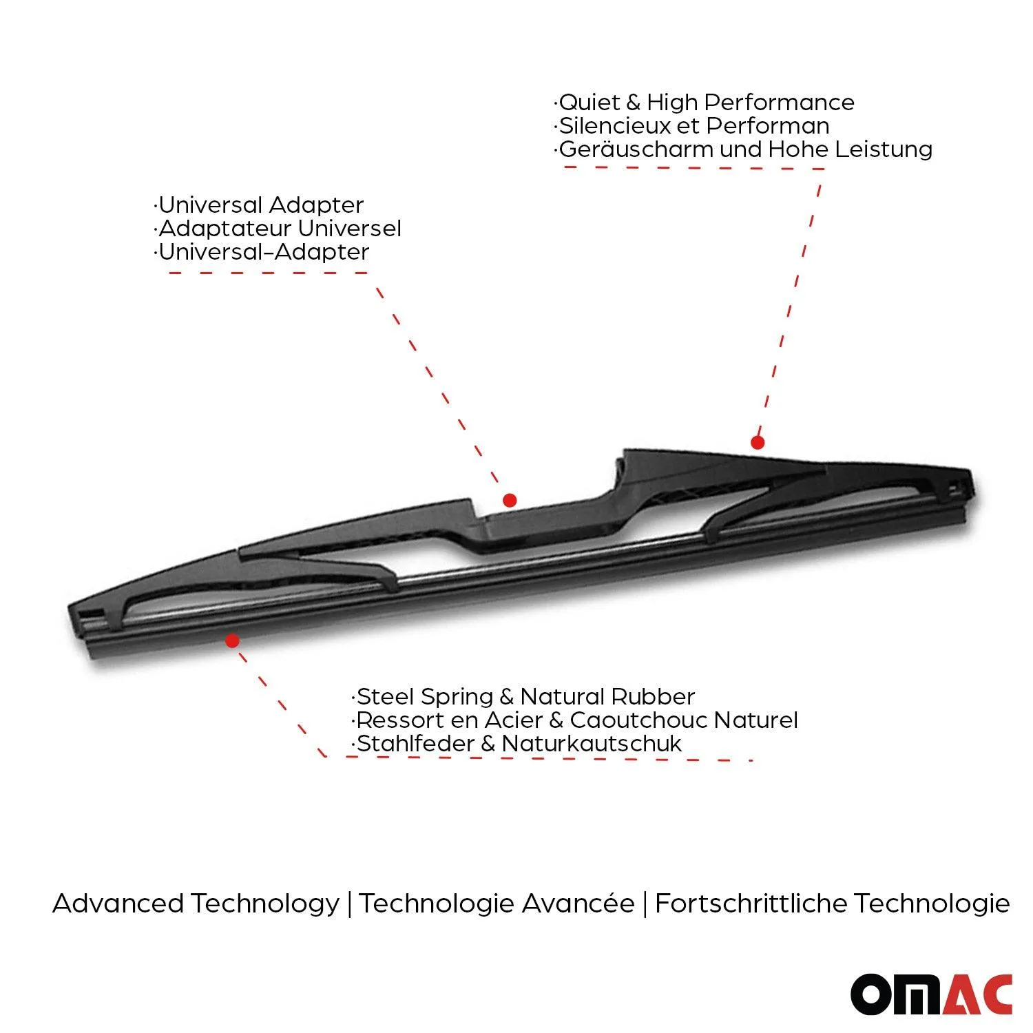 2015-2019 Mercedes GLA Class X156 Rear Windshield Wiper Blades - Image 4