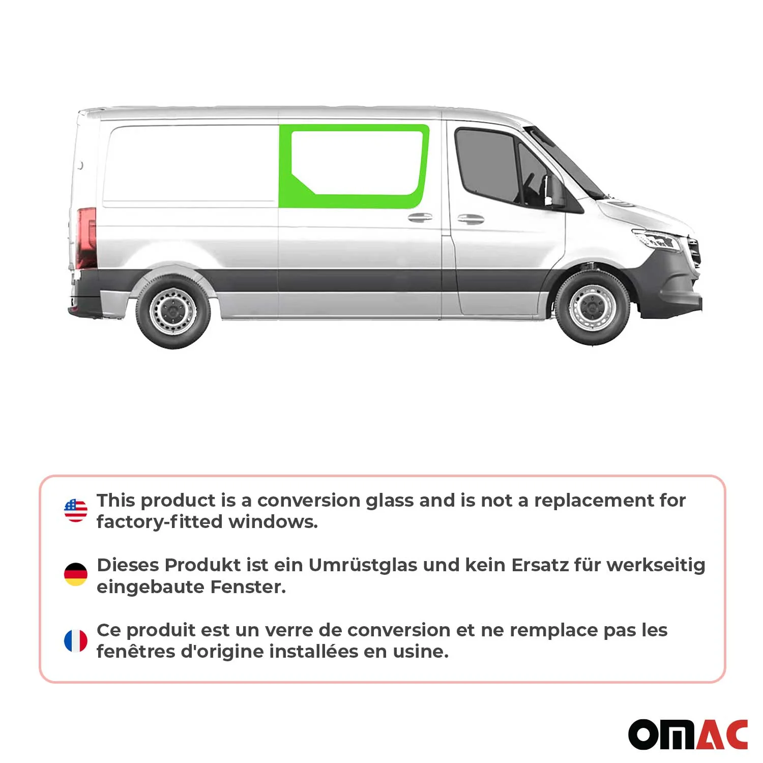 2010-2018 Mercedes Sprinter W906 Window Glass Right Side Sliding Door L2 L3 L4 - Image 2