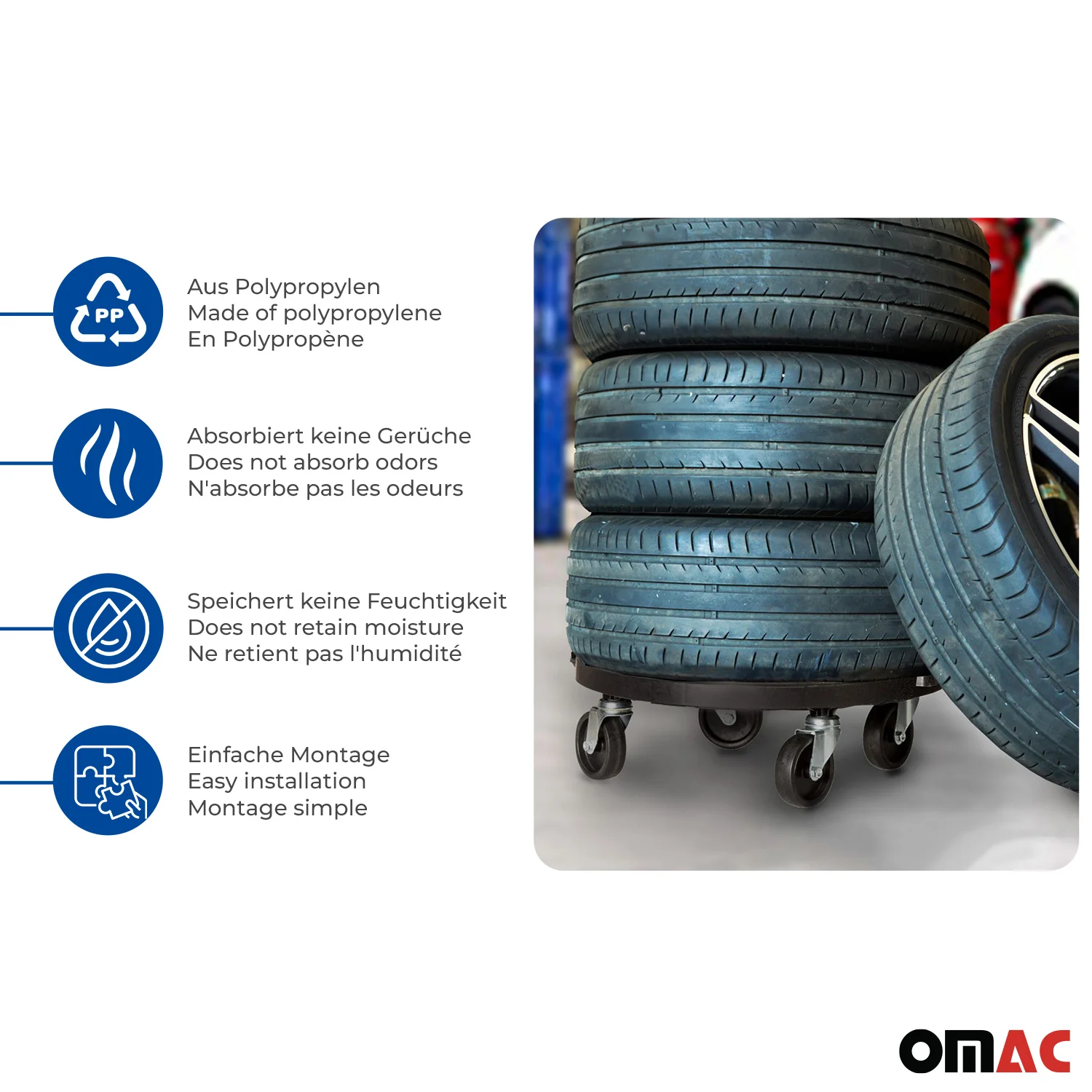 Rolling Board Transport Dolly Furniture Dolly 606 lbs Wheel Carrier Ø400 - Image 2