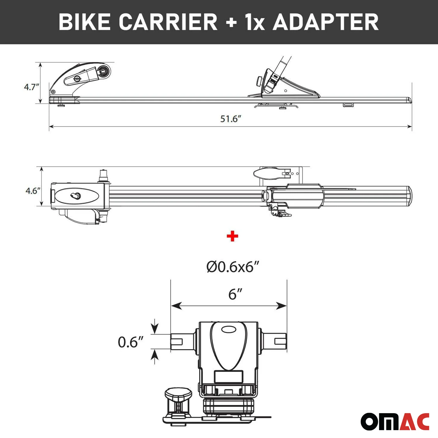 Roof Bicycle Rack Bike Carrier Alu Upright with Optional 0,5x4 Inch Fork Kit - Image 6