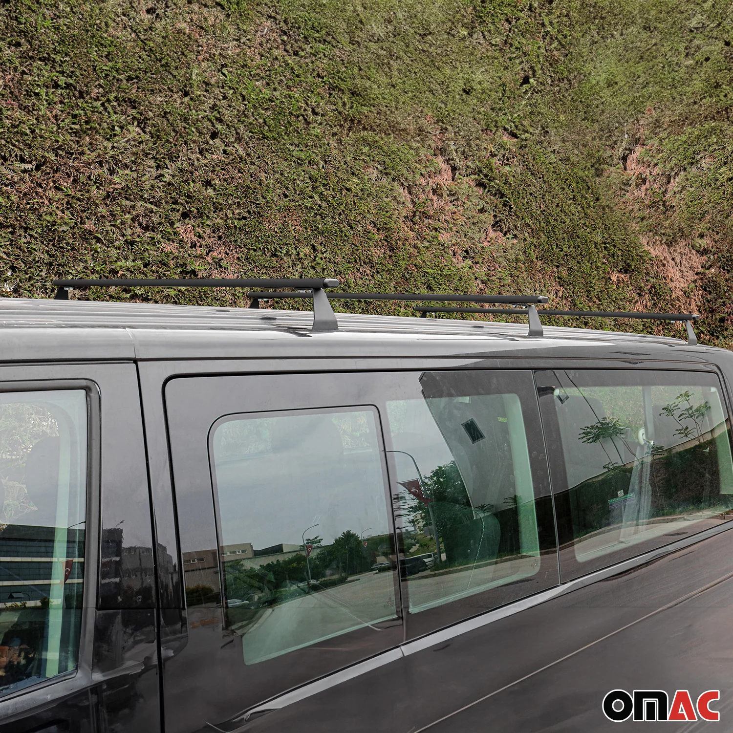 2015-2018 Chevrolet City Express Roof Rack Cross Bars 3Pcs Black - Image 3