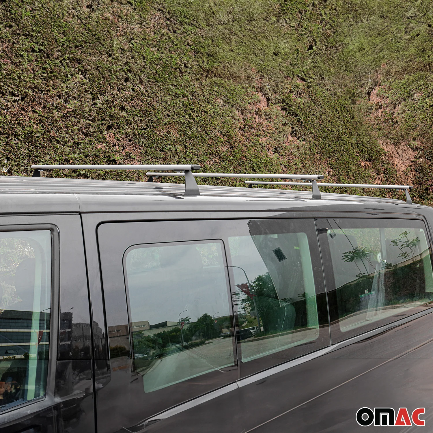 2015-2018 Chevrolet City Express Roof Rack Cross Bars 3Pcs Silver - Image 3