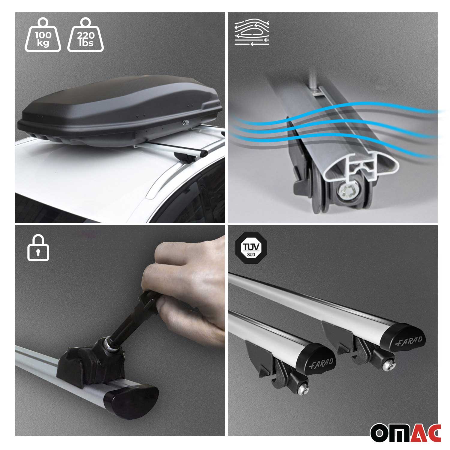 2018-2024 BMW X3 G01 Roof Rack Cross Bars Silver - Image 7