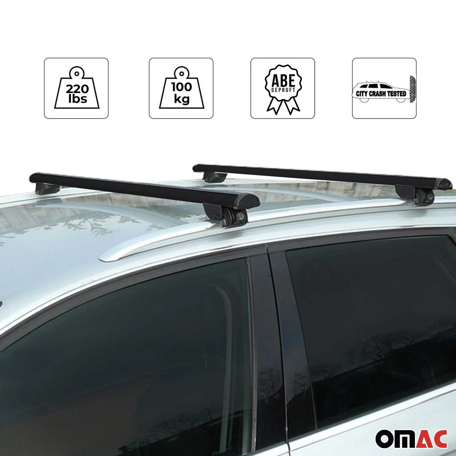 2011-2017 BMW X3 F25 Roof Rack Cross Bars Black - Image 3